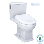 Toto Washlet+ Connelly Two Piece Elongated Dual Flush 1.28 and 0.9 GPF Toilet and Classic Washlet S7 Contemporary Bidet Seat with Auto Flush
