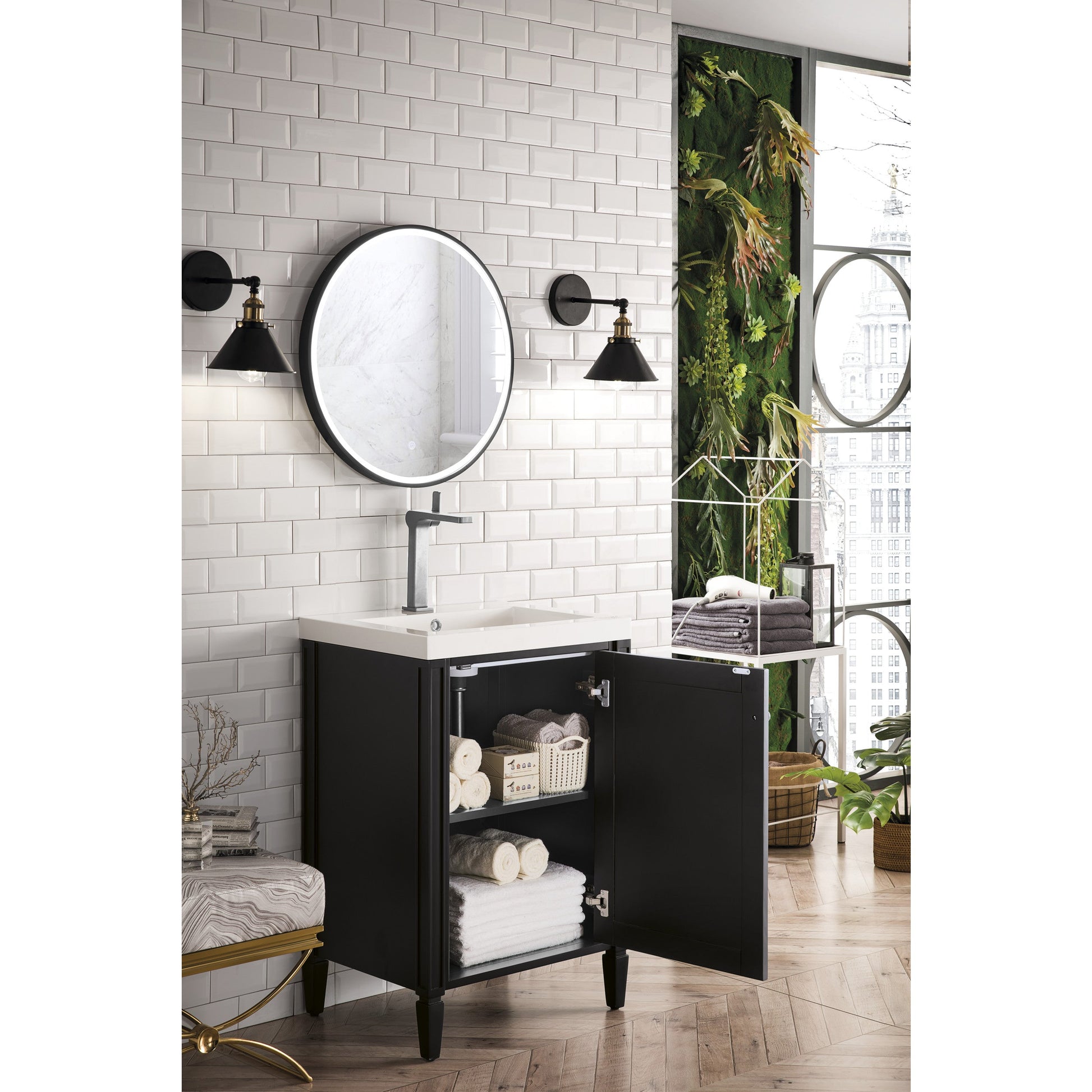 Black Onyx / White Glossy - 1 Faucet Hole