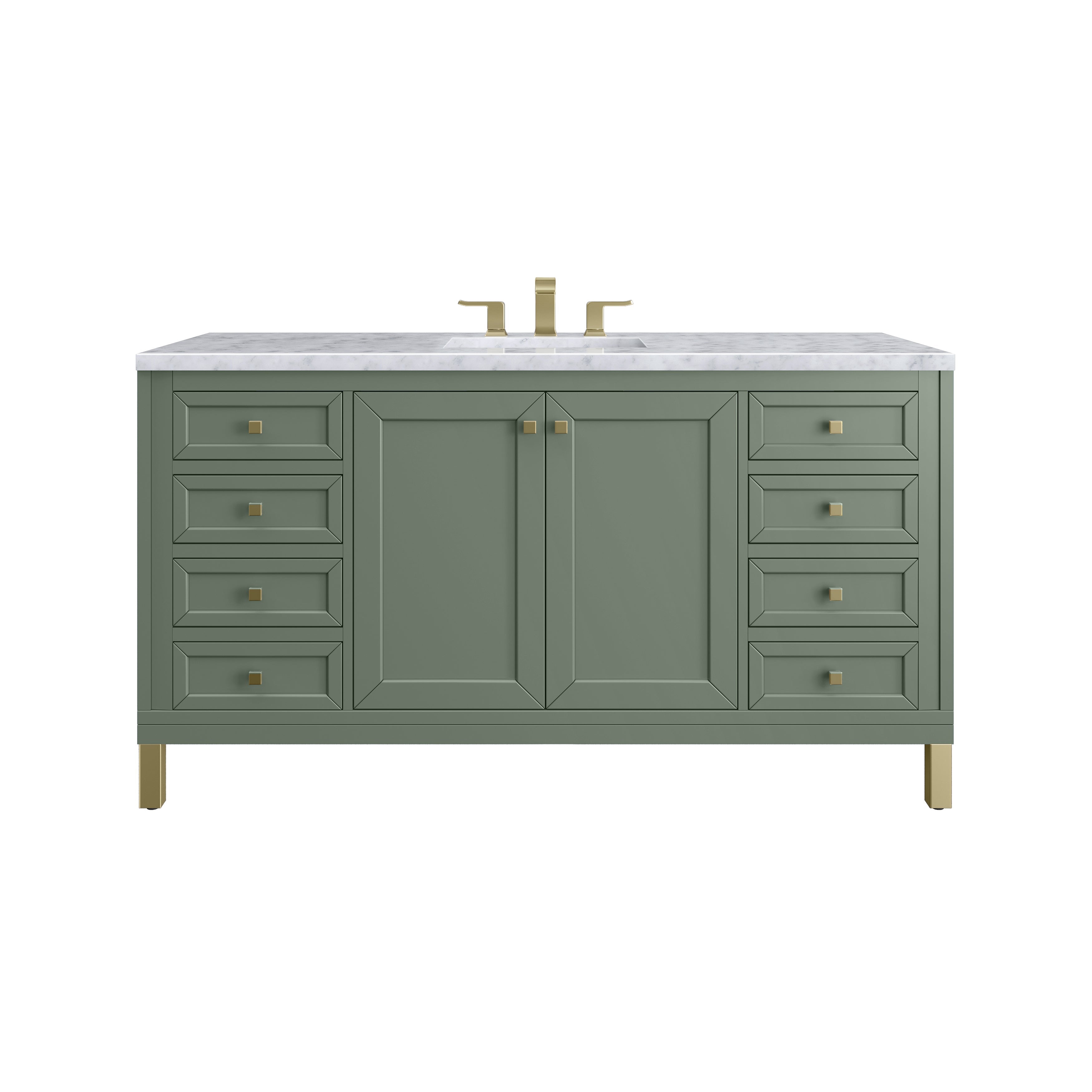 Smokey Celadon / Carrara White - 3 Faucet Holes