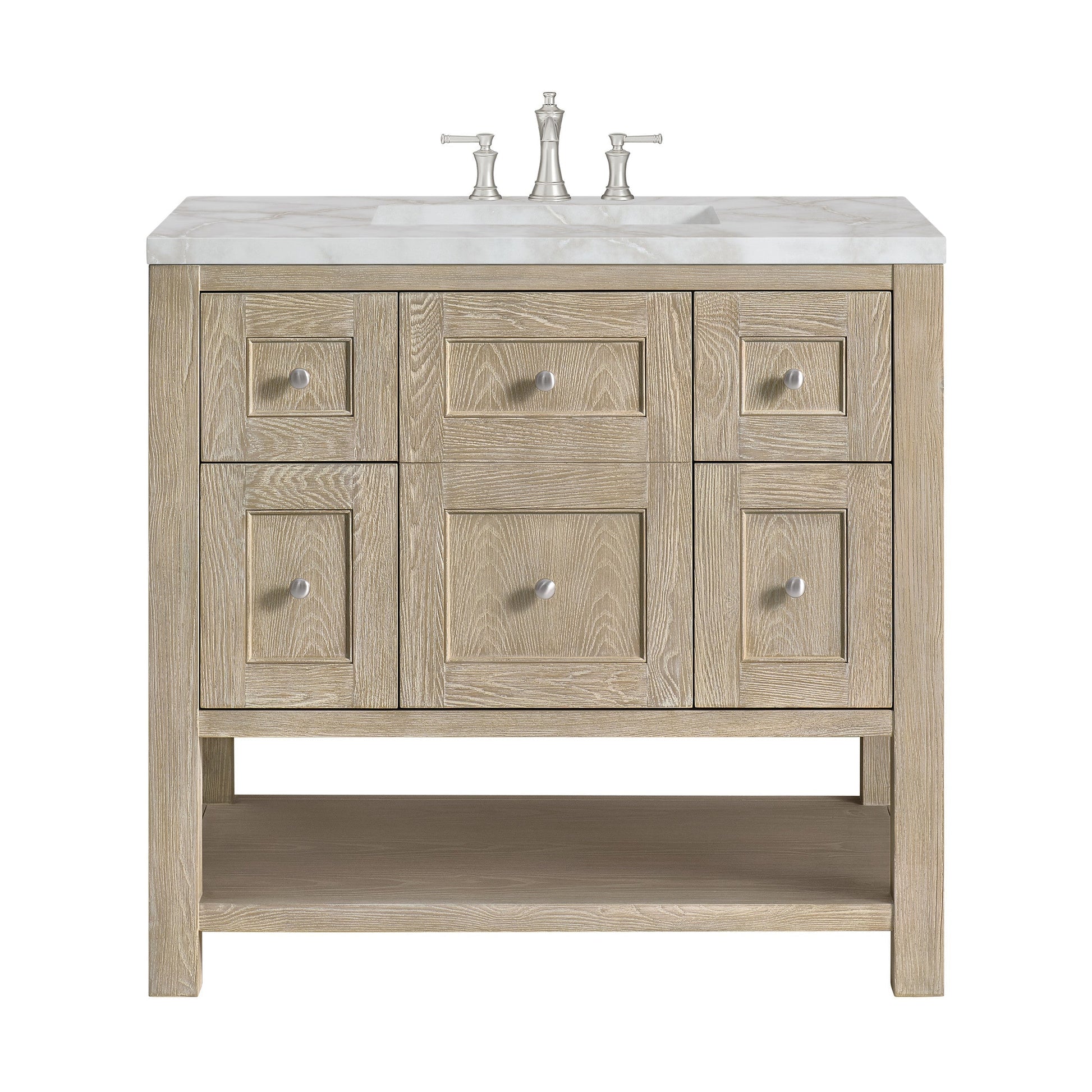 Whitewashed Oak / Victorian Silver - 3 Faucet Holes