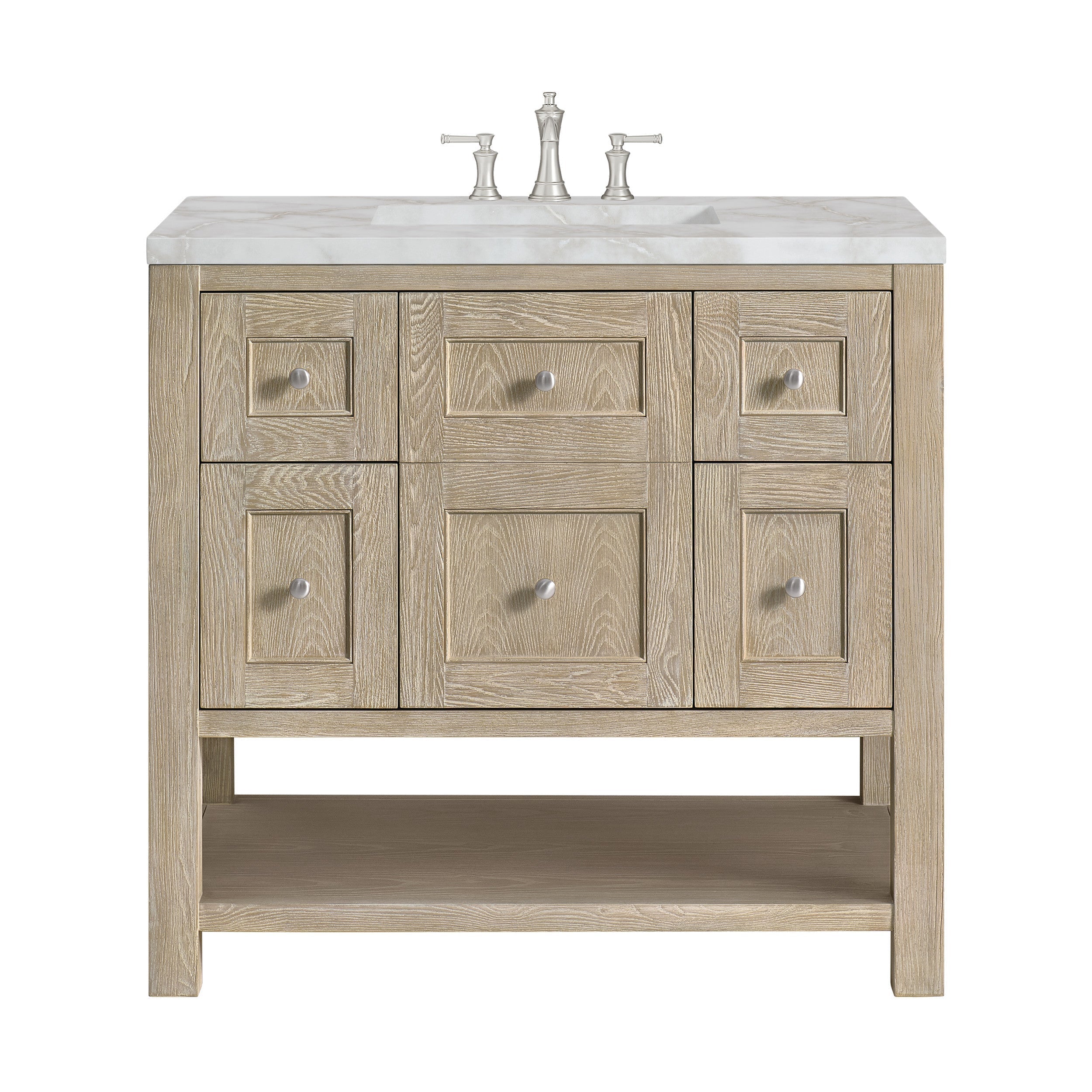 Whitewashed Oak / Victorian Silver - 3 Faucet Holes