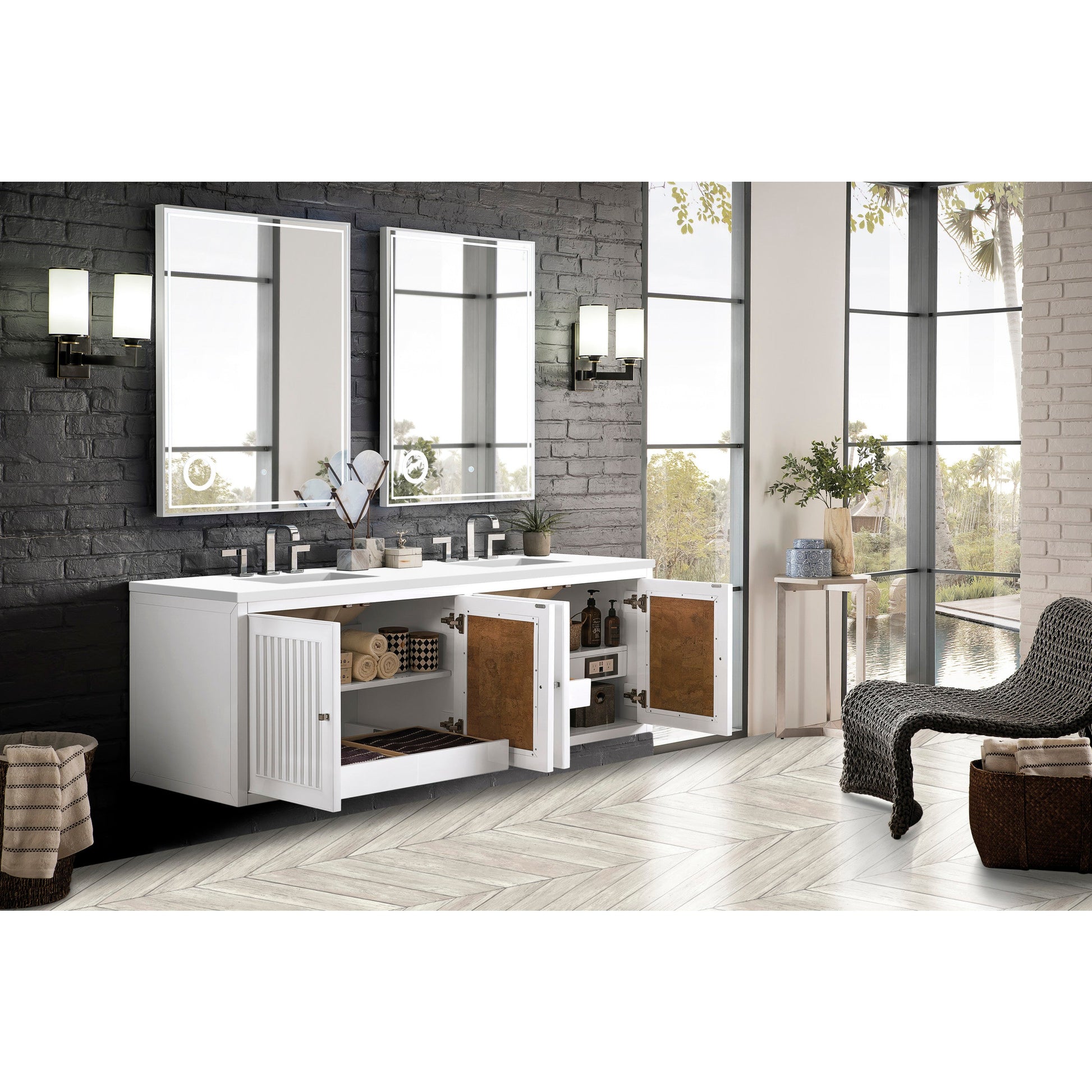 Glossy White / White Zeus - 3 Faucet Holes