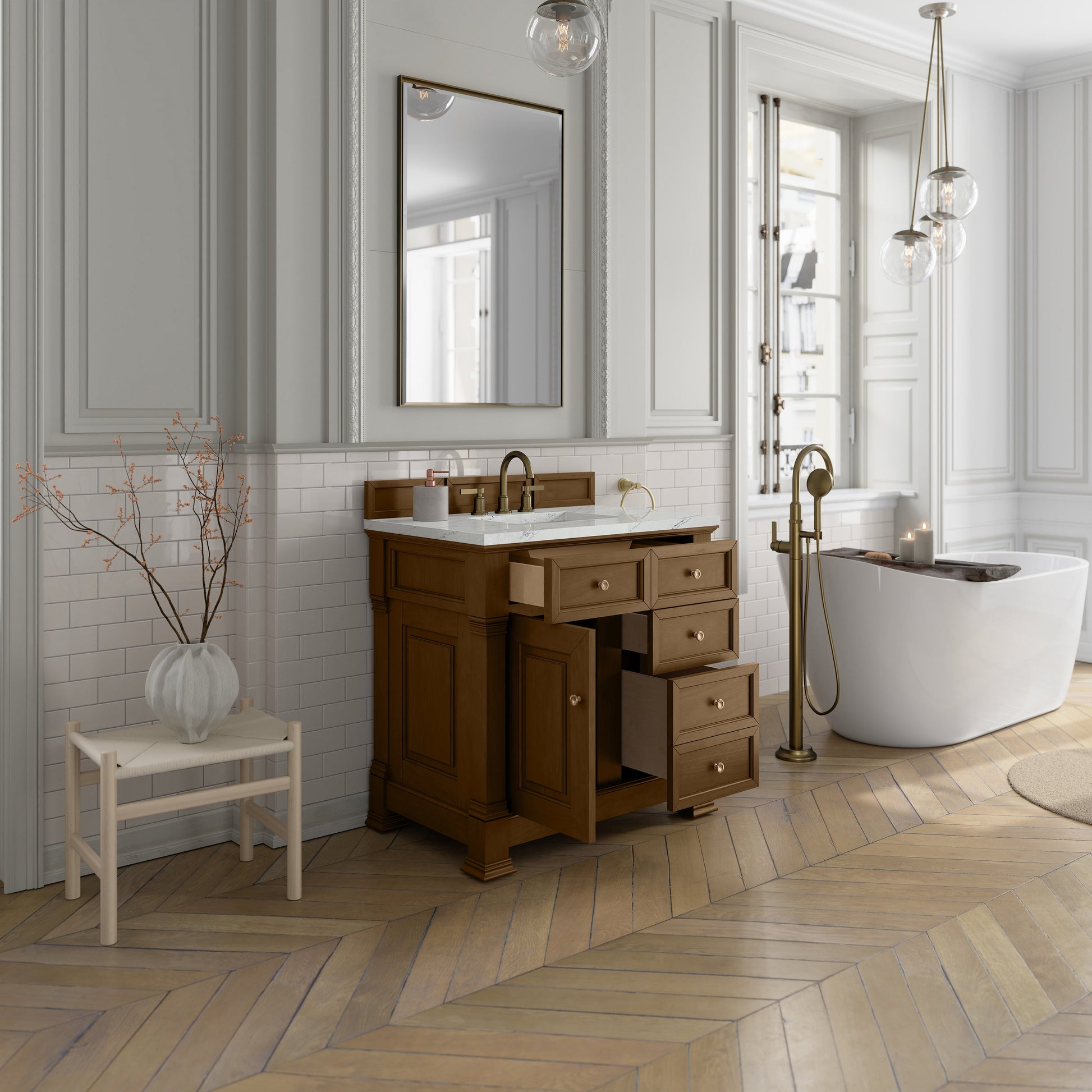 Honey Oak / Ethereal Noctis - 3 Faucet Holes