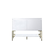 Glossy White / Champagne Brass - 1 Faucet Hole
