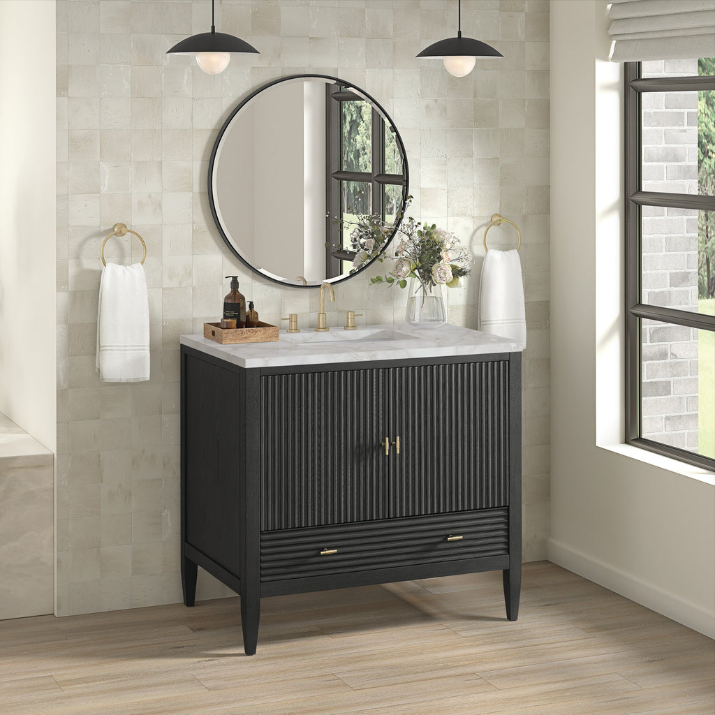 Carbon Oak / Victorian Silver - 3 Faucet Holes