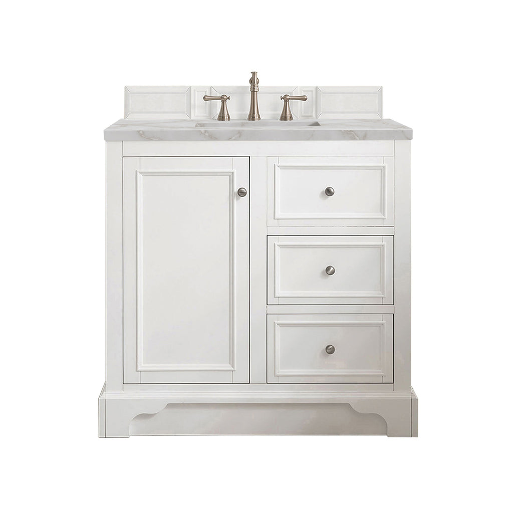 Bright White / Victorian Silver - 3 Faucet Holes