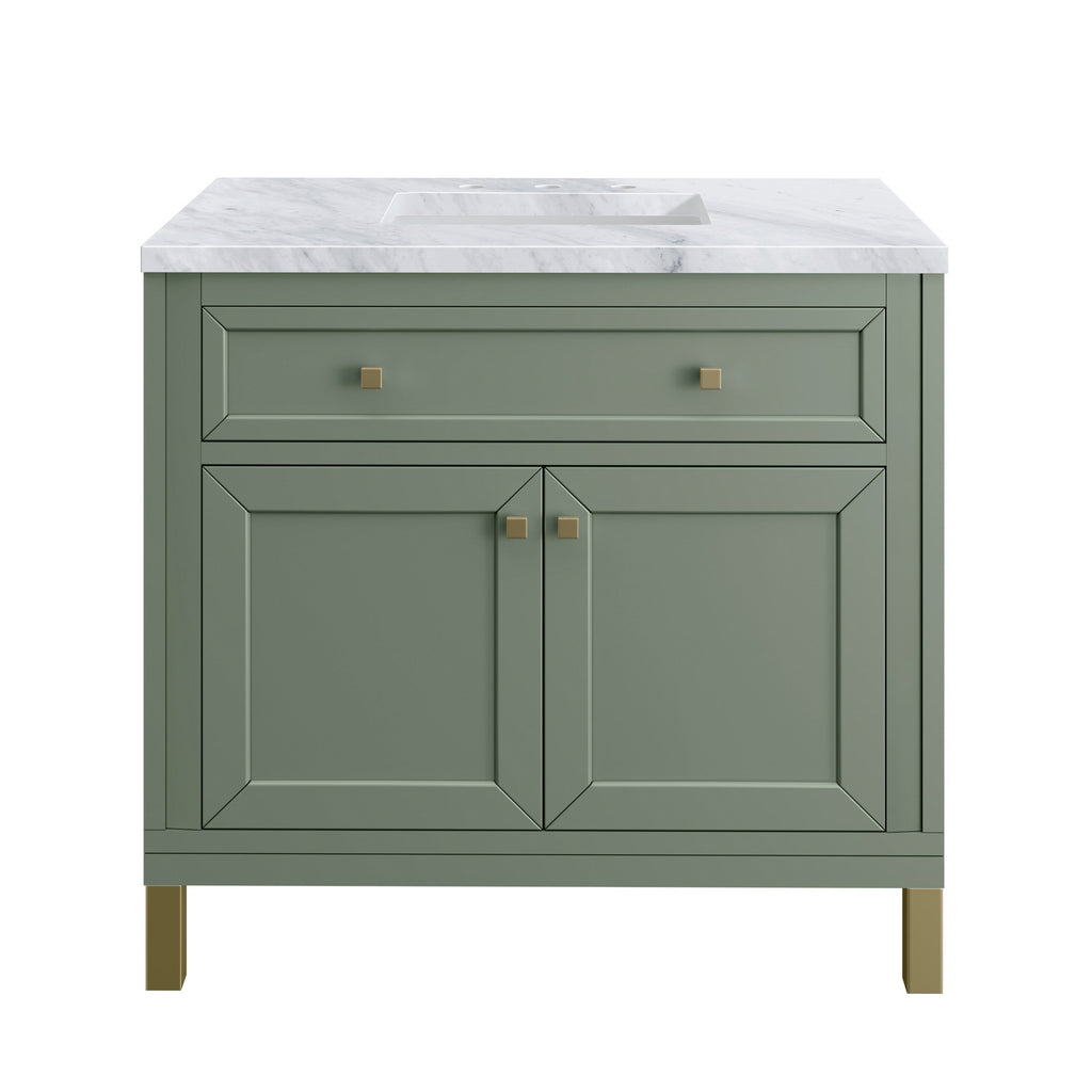 Smokey Celadon / Carrara White - 3 Faucet Holes