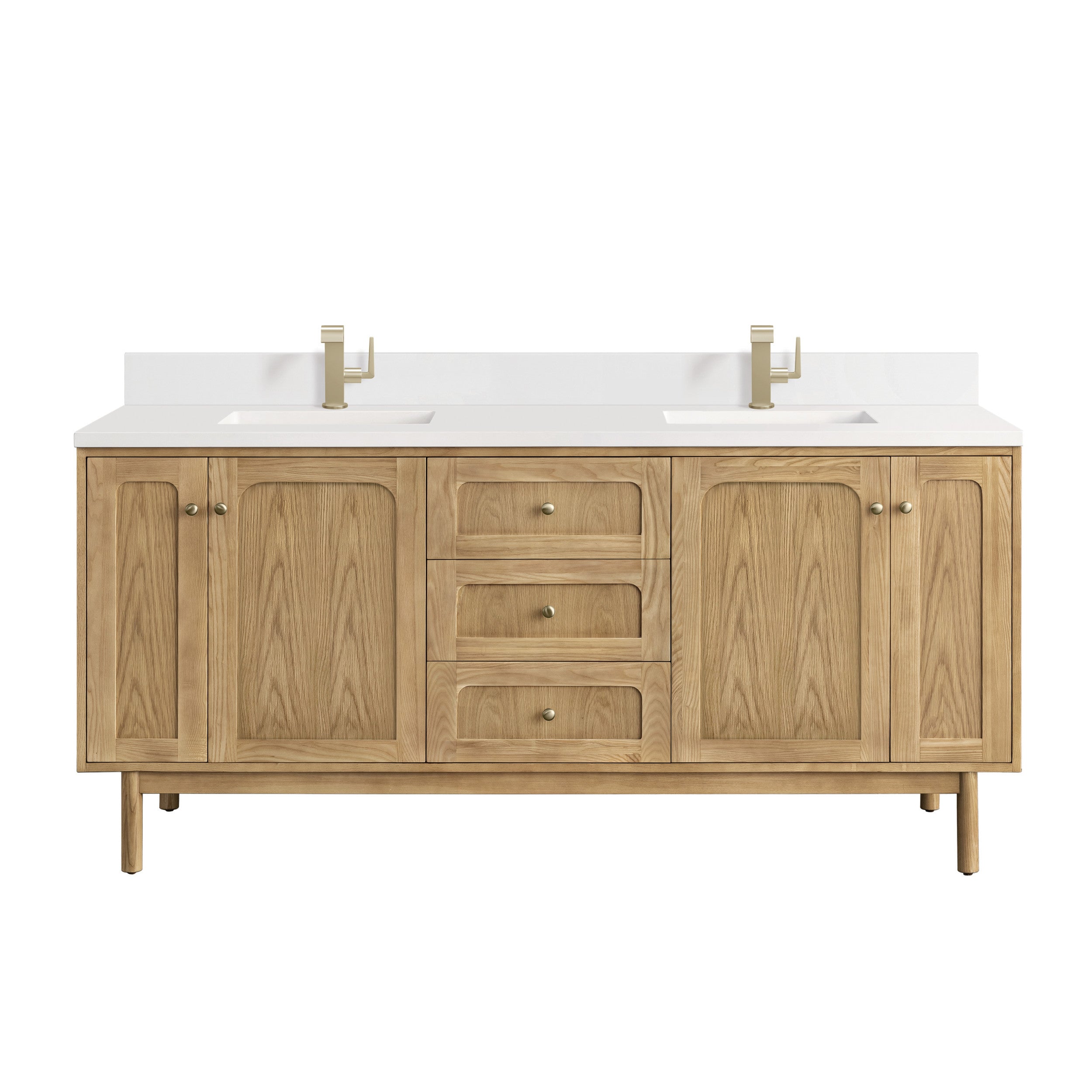 Light Natural Oak / White Zeus - 1 Faucet Hole