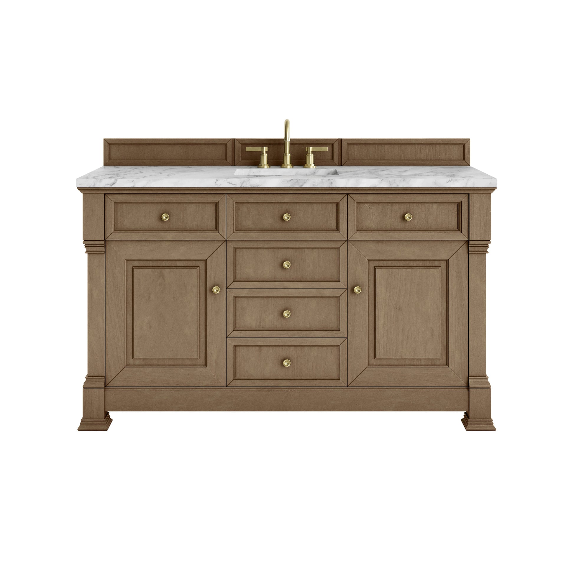 Pecan / Carrara White - 3 Faucet Holes
