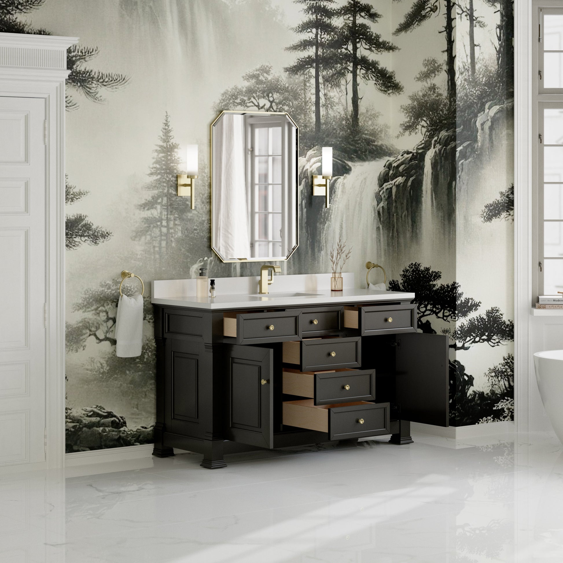 Black Onyx / White Zeus - 1 Faucet Hole