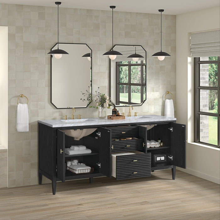Carbon Oak / Carrara White - 3 Faucet Holes