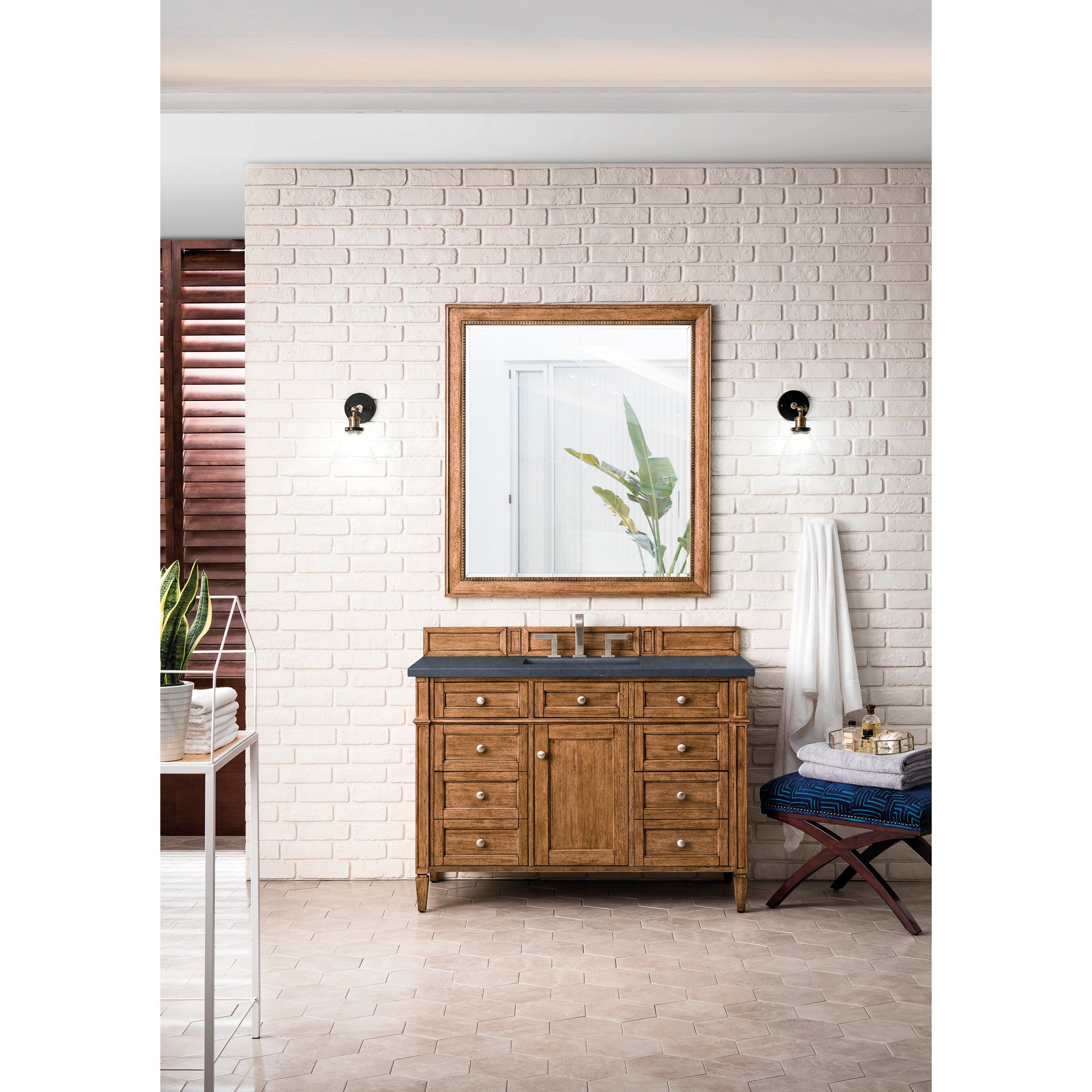 Saddle Brown / Charcoal Soapstone - 3 Faucet Holes