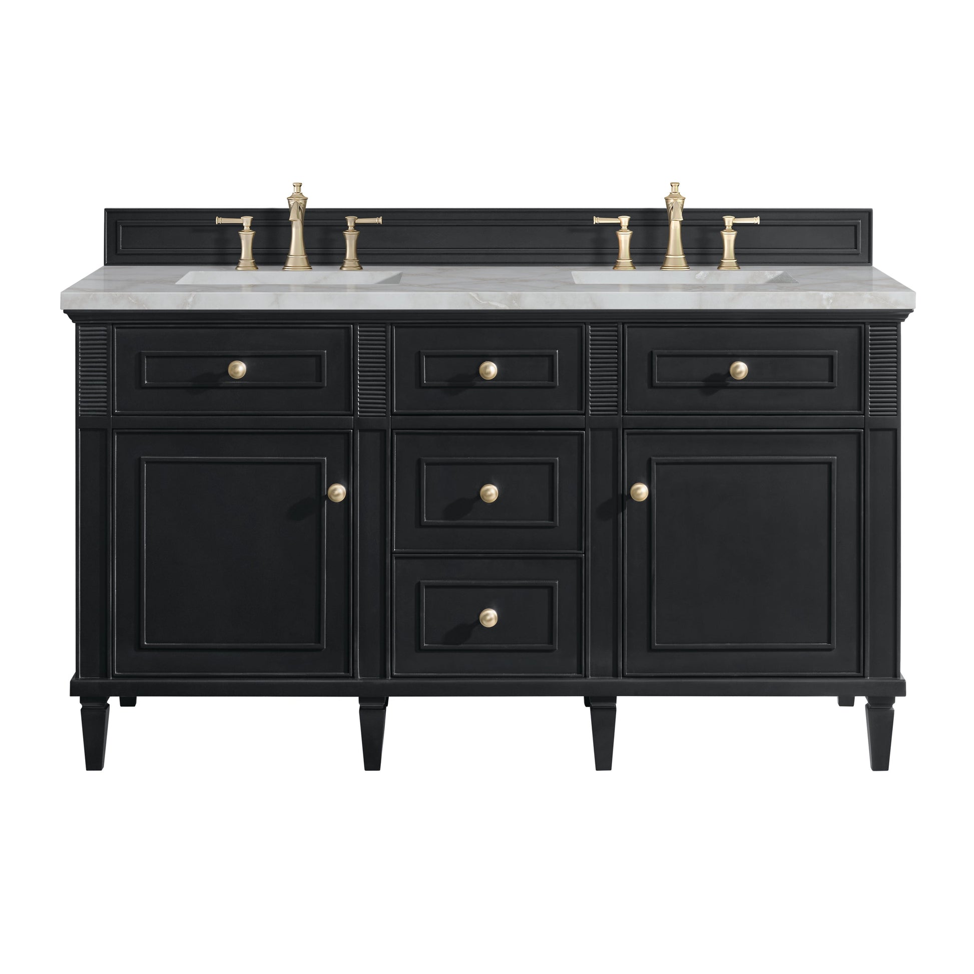 Black Onyx / Victorian Silver - 3 Faucet Holes