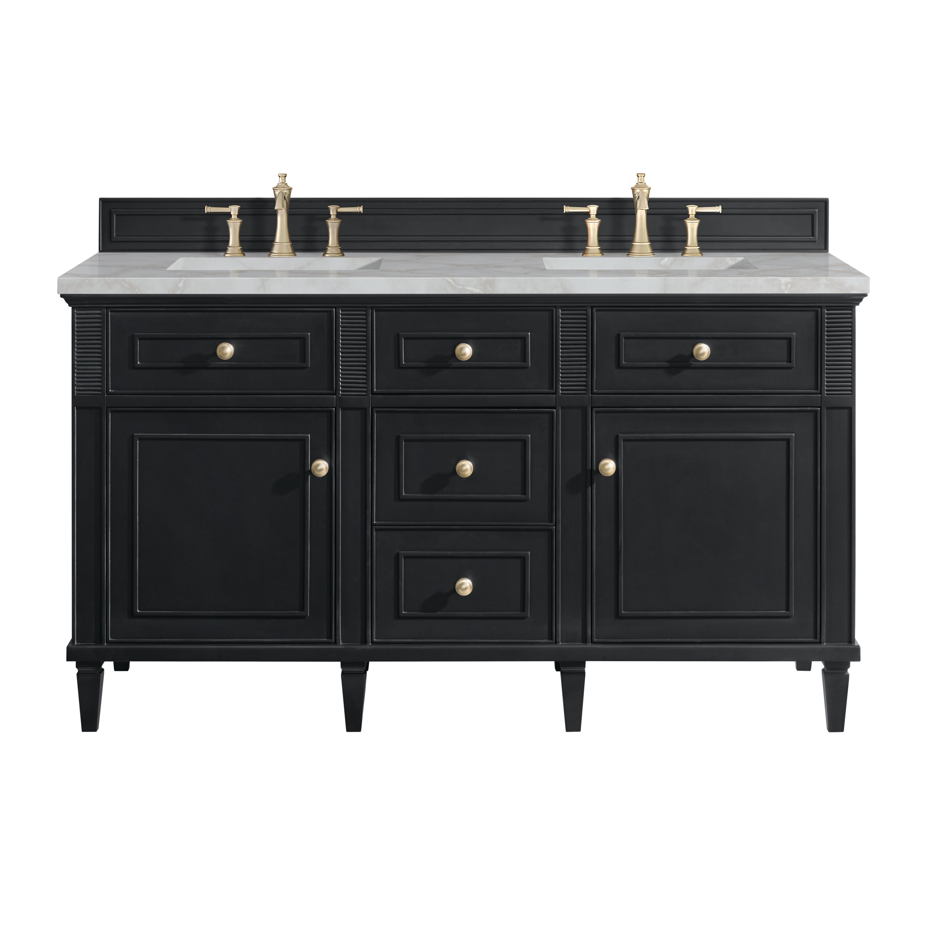 Black Onyx / Victorian Silver - 3 Faucet Holes