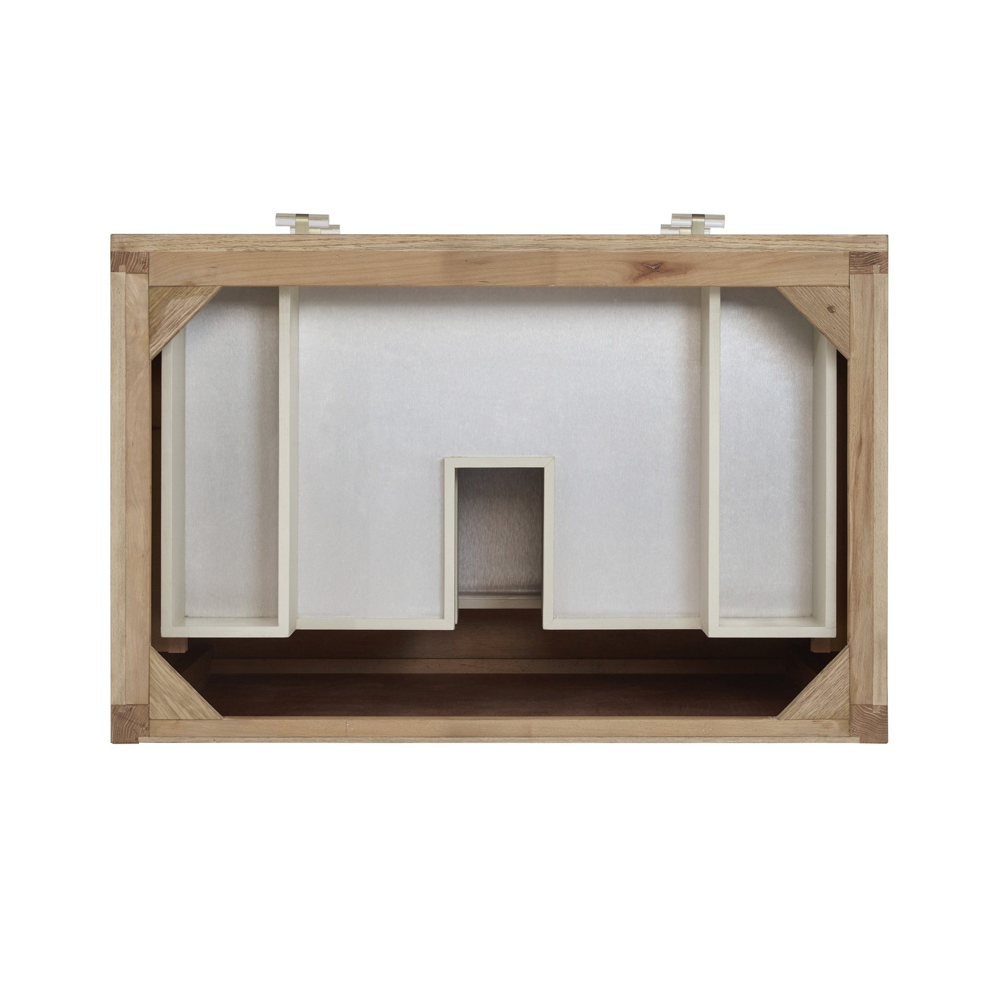 Sunwashed Oak with Embossed Shagreen Drawer Fronts / White Zeus - 3 Faucet Holes