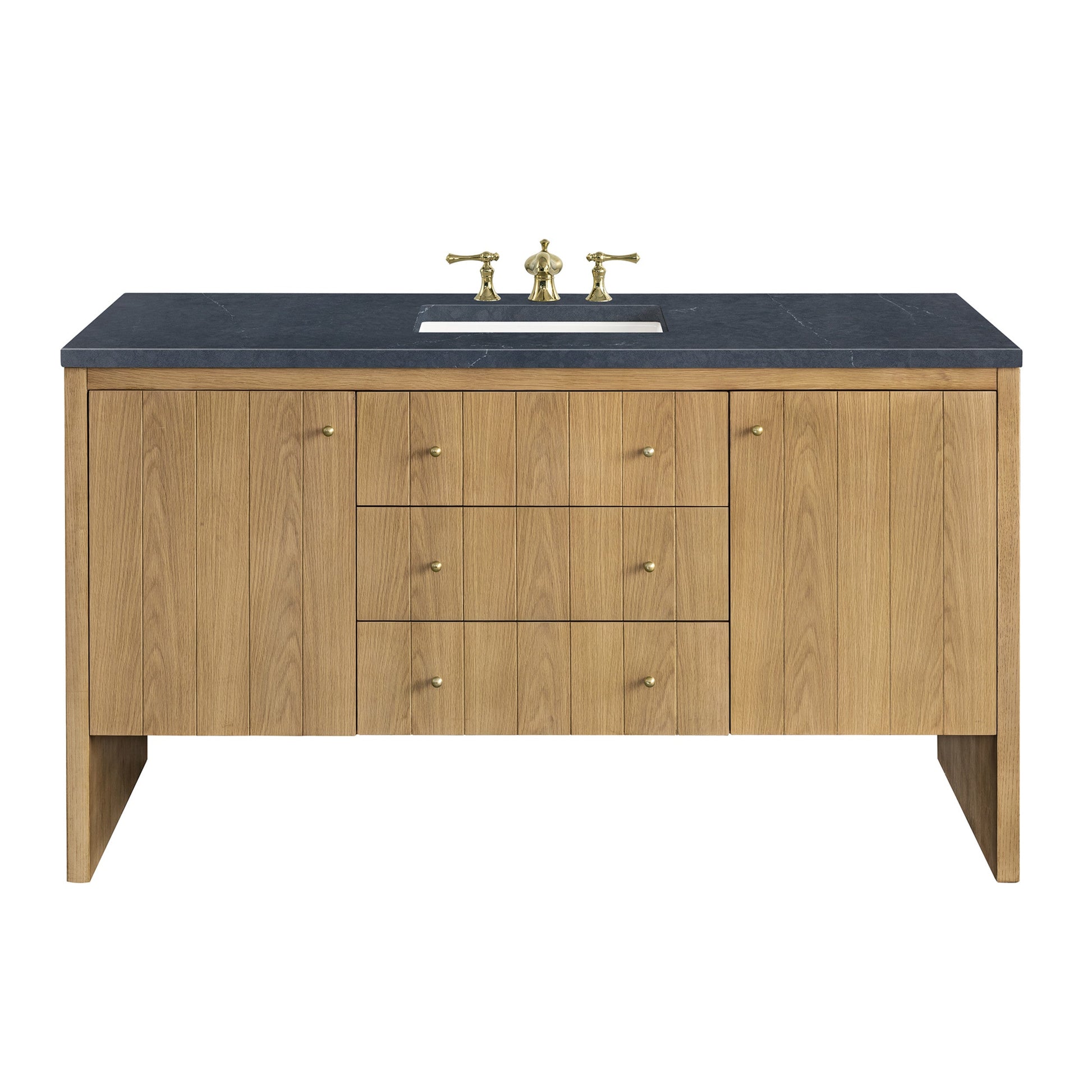 Light Natural Oak / Charcoal Soapstone - 3 Faucet Holes