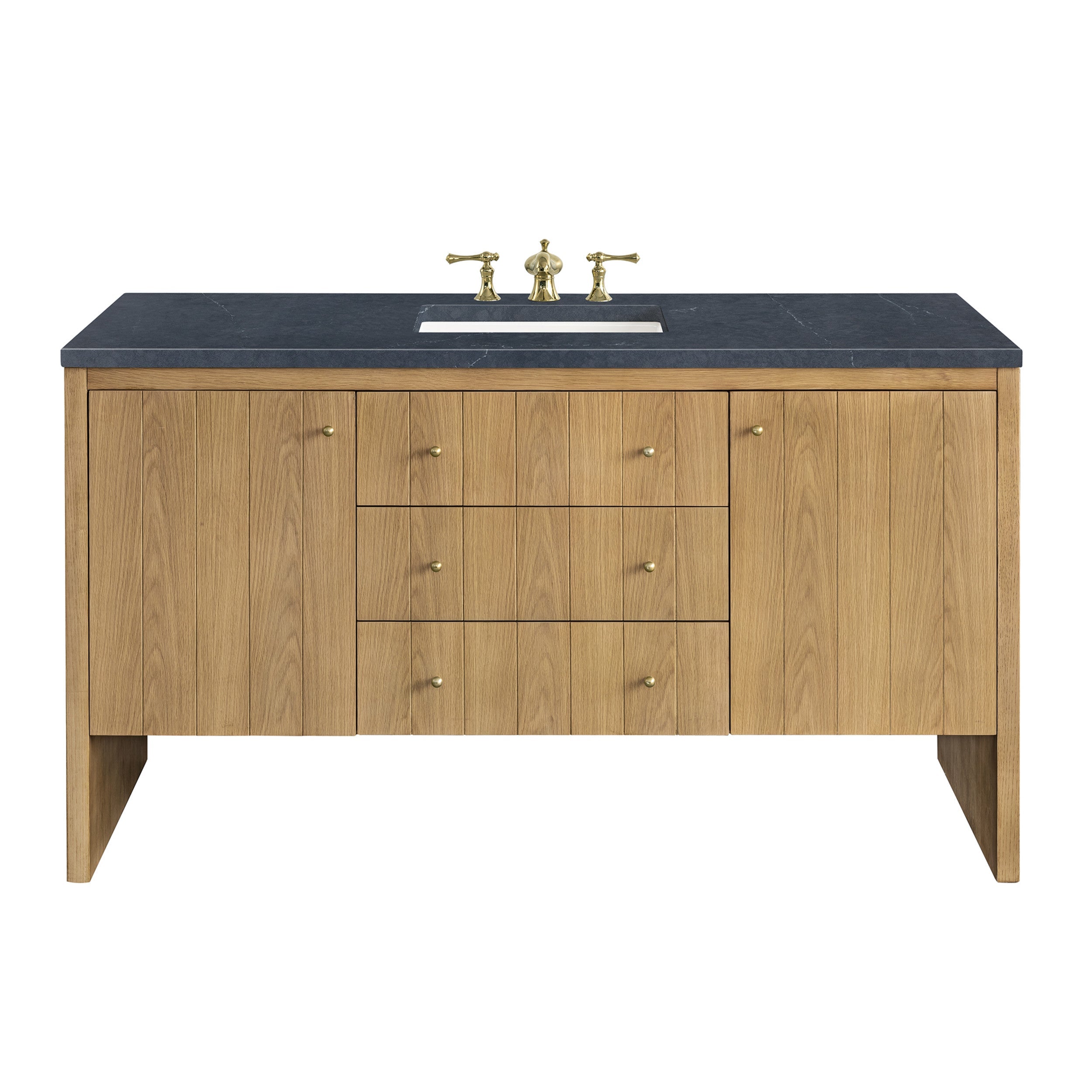 Light Natural Oak / Charcoal Soapstone - 3 Faucet Holes