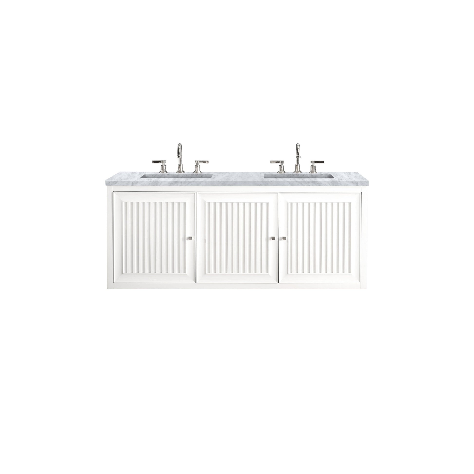 Glossy White / Carrara White - 3 Faucet Holes