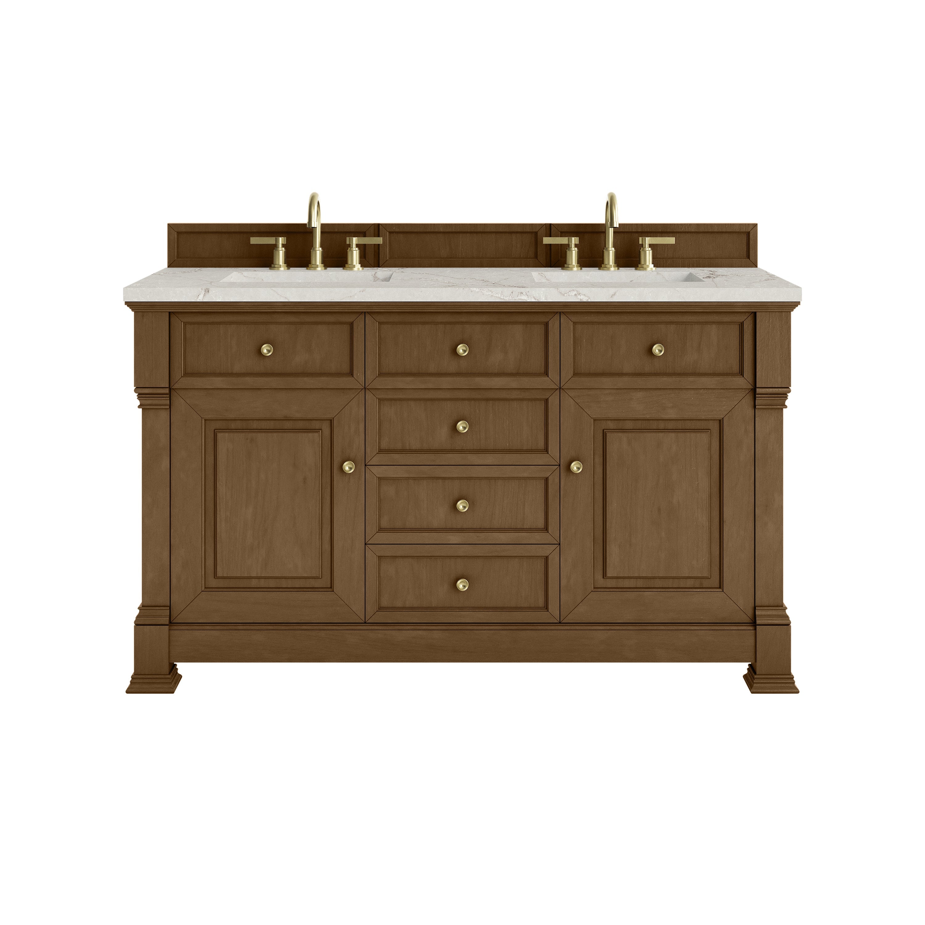 Honey Oak / Victorian Silver - 3 Faucet Holes