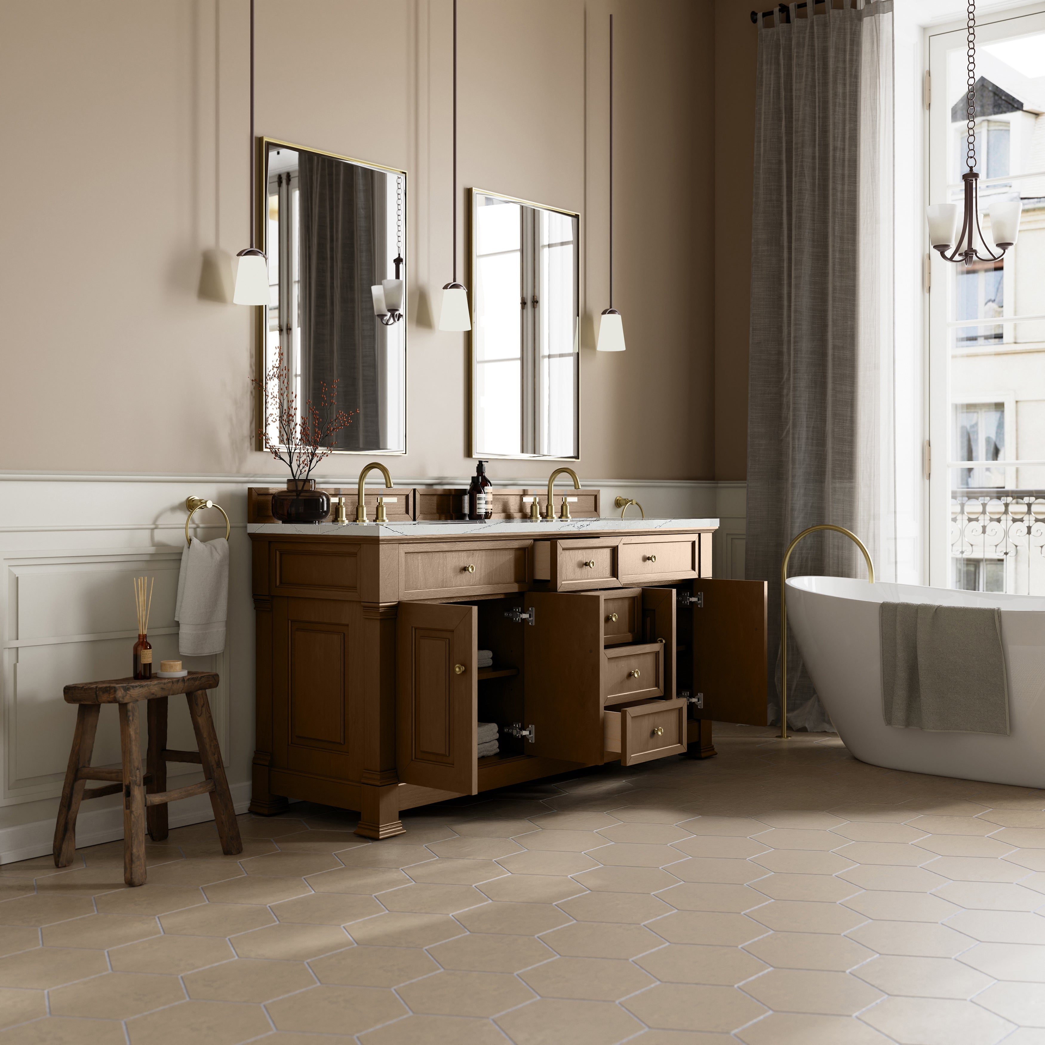 Pecan / Ethereal Noctis - 3 Faucet Holes