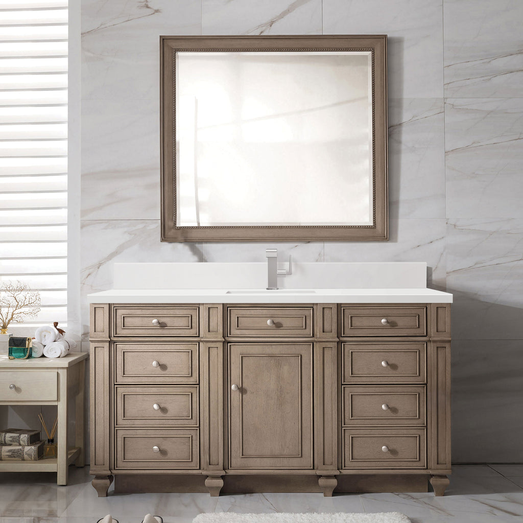 Whitewashed Walnut / White Zeus - 1 Faucet Hole