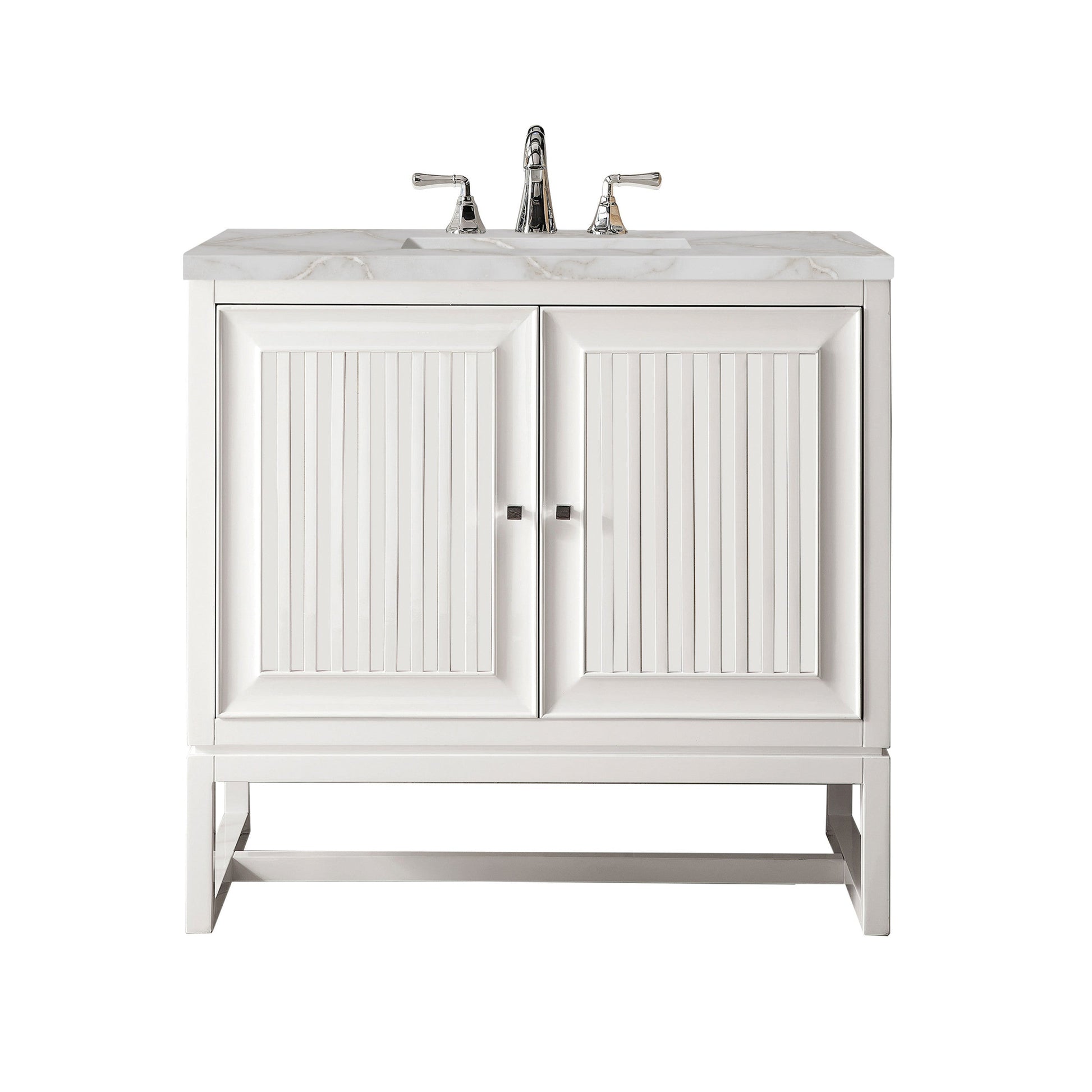 Glossy White / Victorian Silver - 3 Faucet Holes