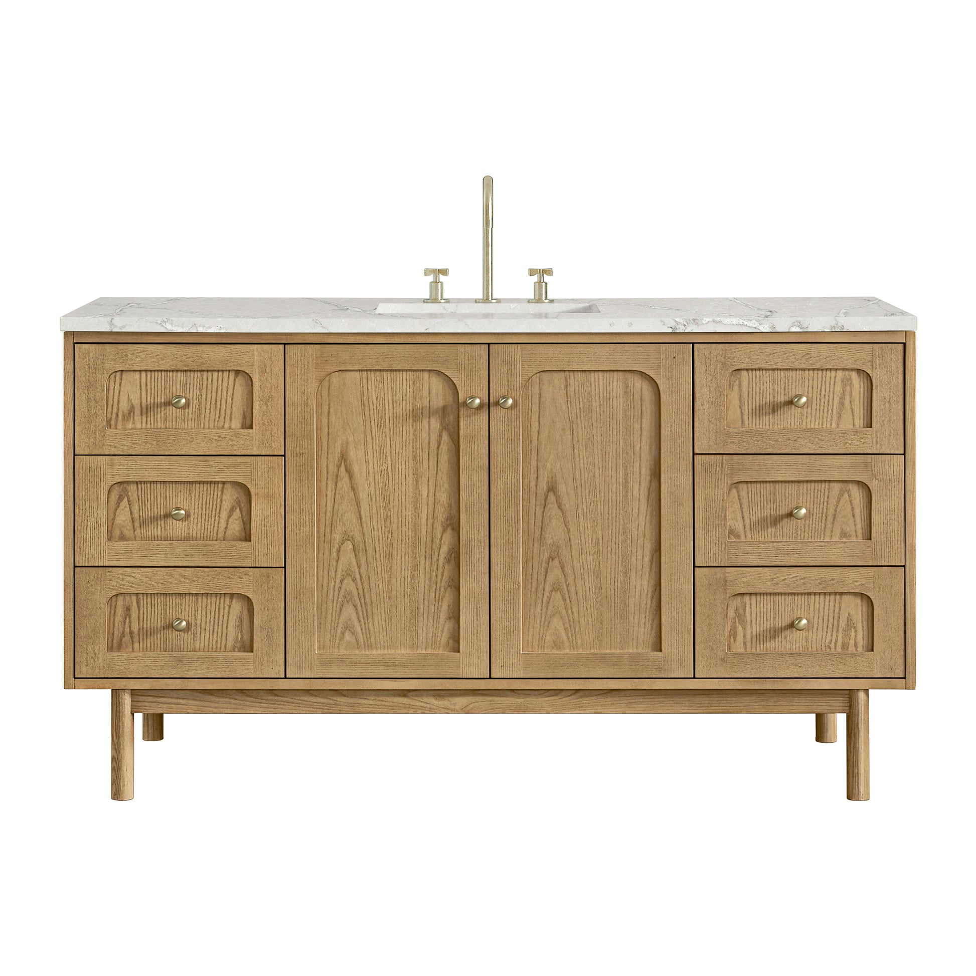 Light Natural Oak / Victorian Silver - 3 Faucet Holes