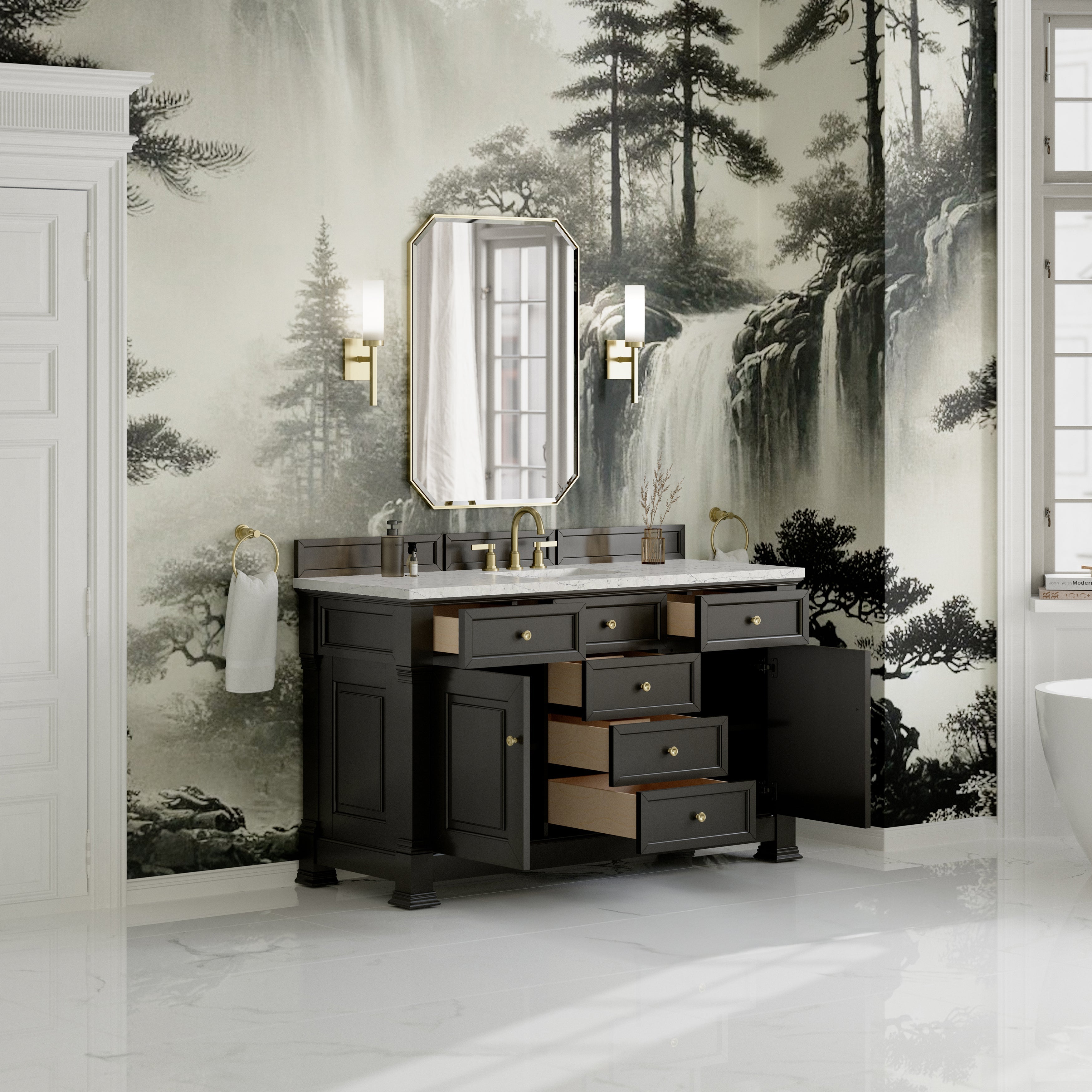 Black Onyx / Eternal Jasmine Pearl - 3 Faucet Holes