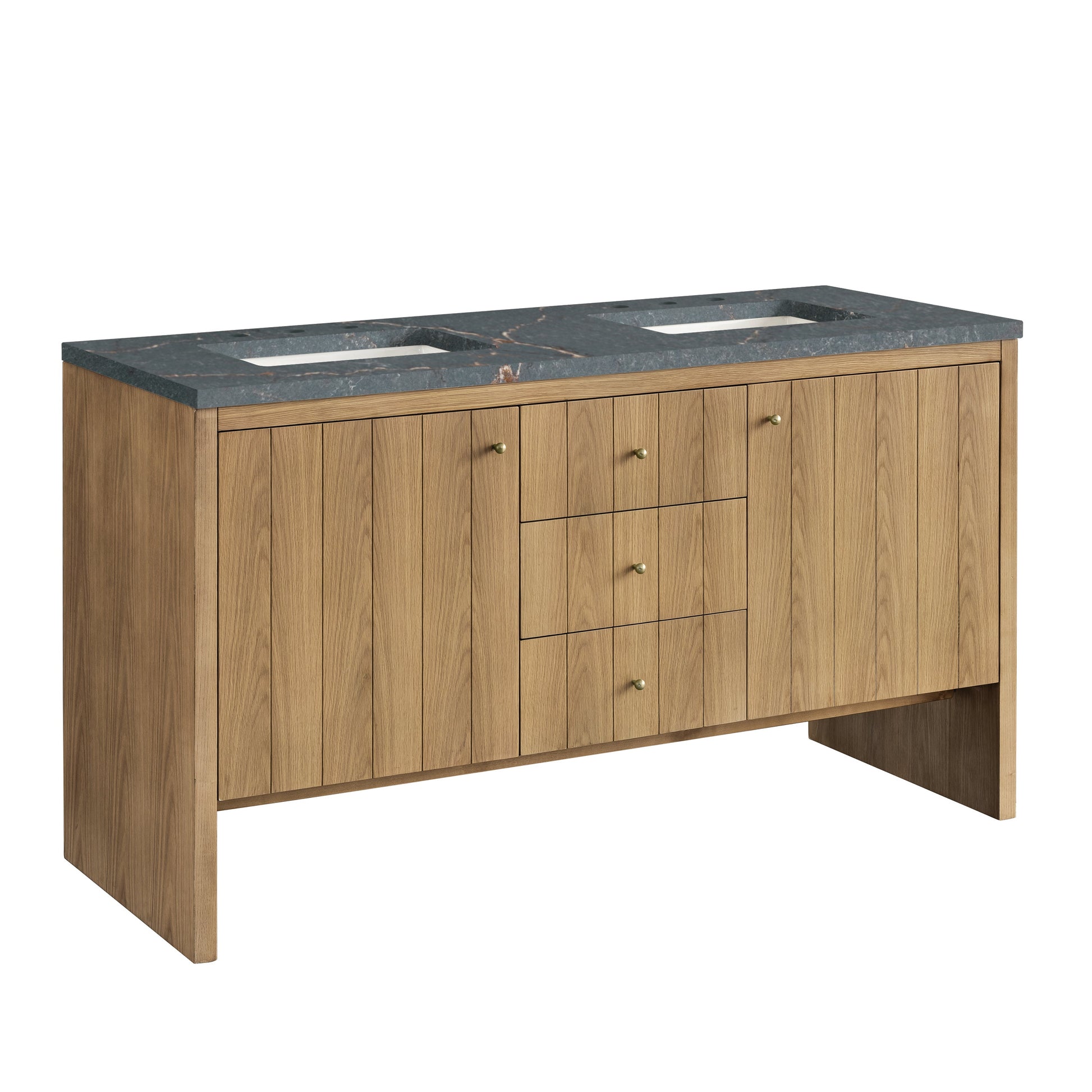 Light Natural Oak / Parisien Bleu - 3 Faucet Holes