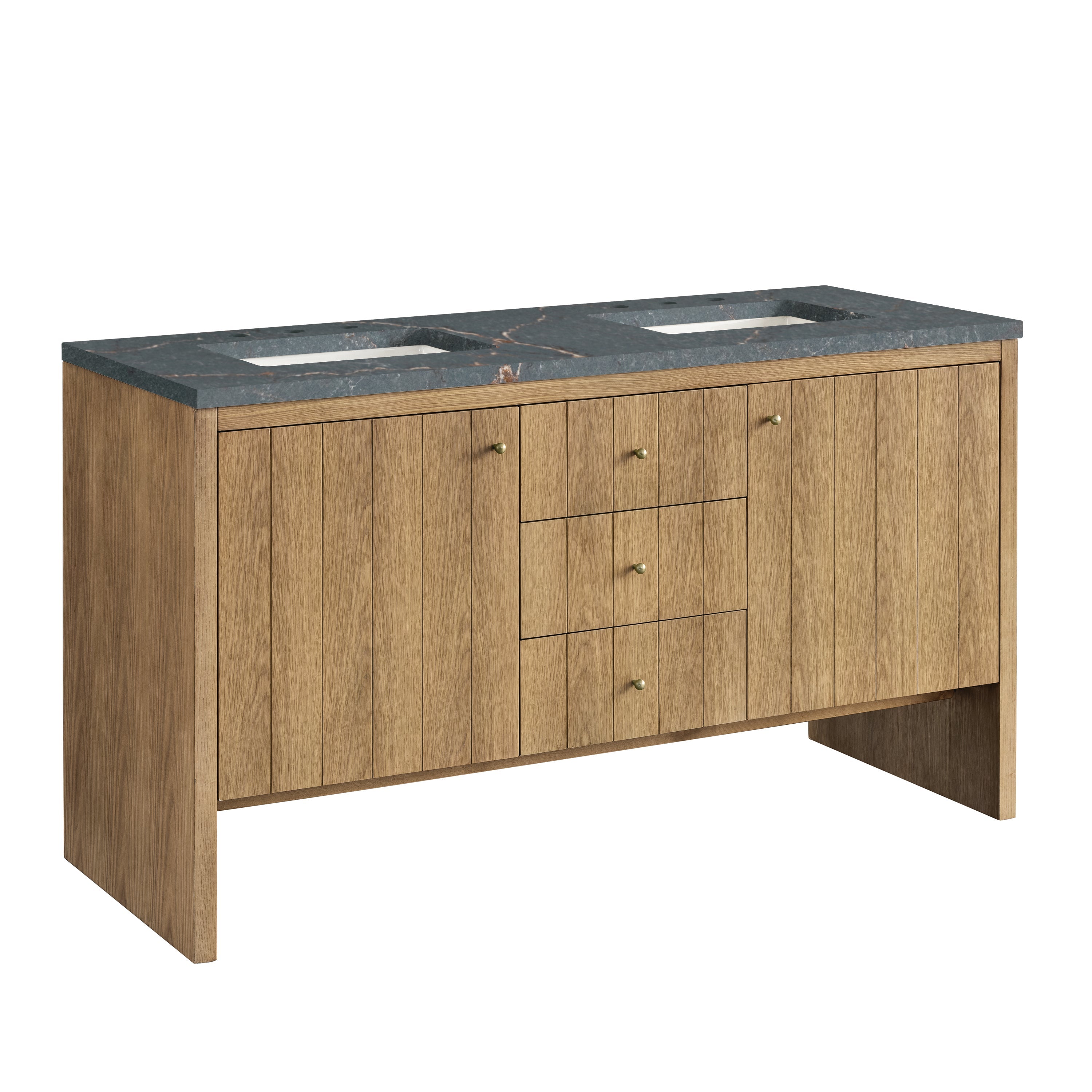 Light Natural Oak / Parisien Bleu - 3 Faucet Holes