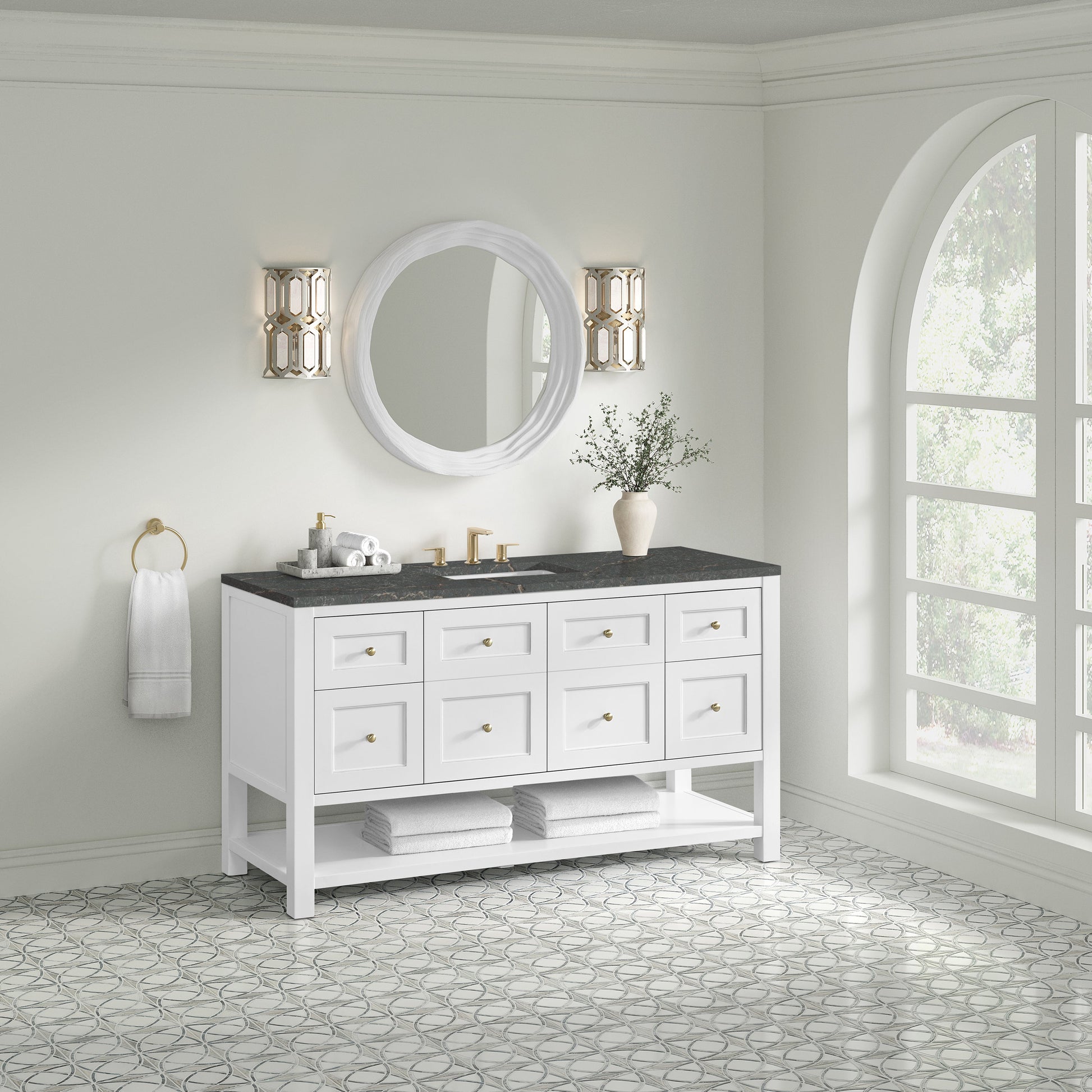 Bright White / Parisien Bleu - 3 Faucet Holes
