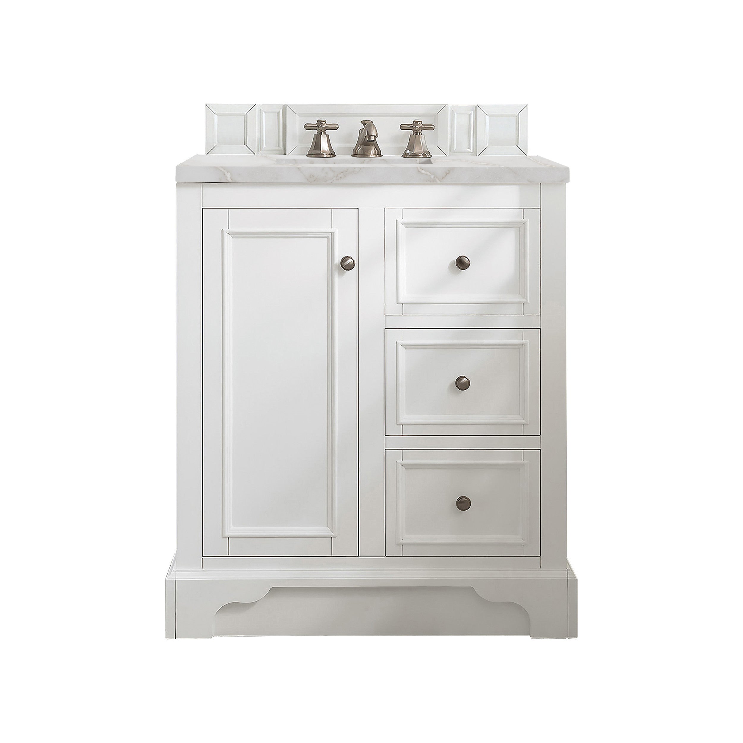 Bright White / Victorian Silver - 3 Faucet Holes