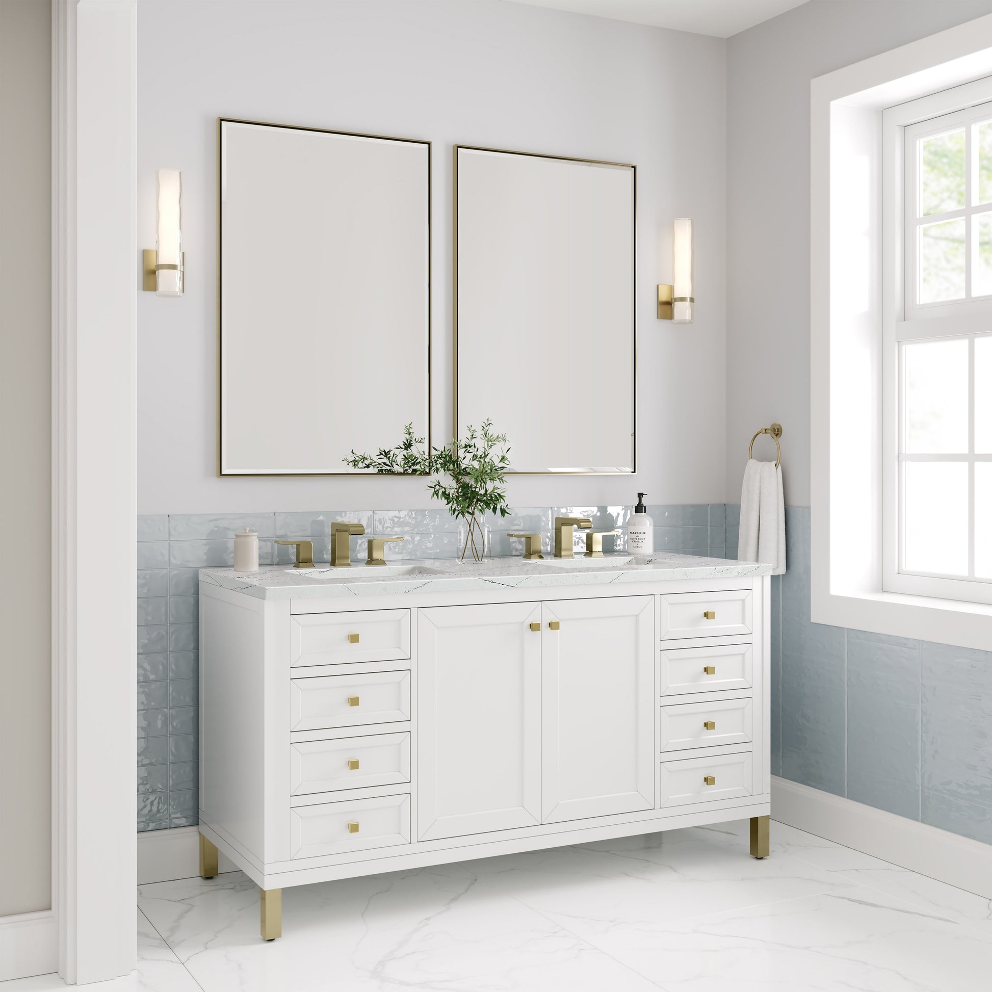 Glossy White / Ethereal Noctis - 3 Faucet Holes