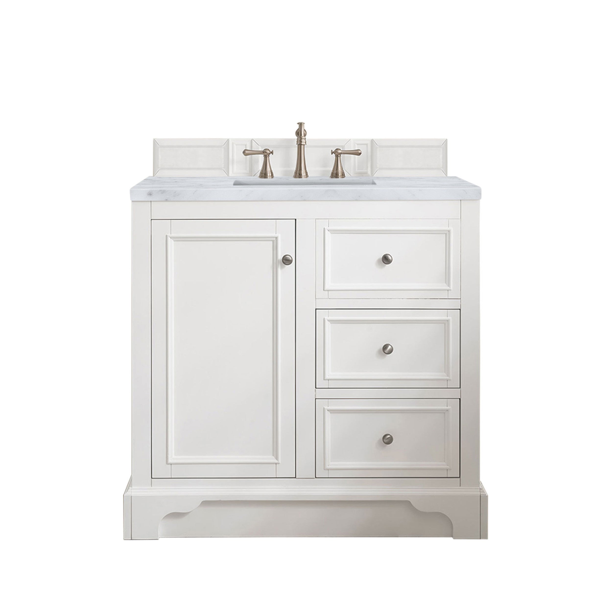 Bright White / Carrara White - 3 Faucet Holes