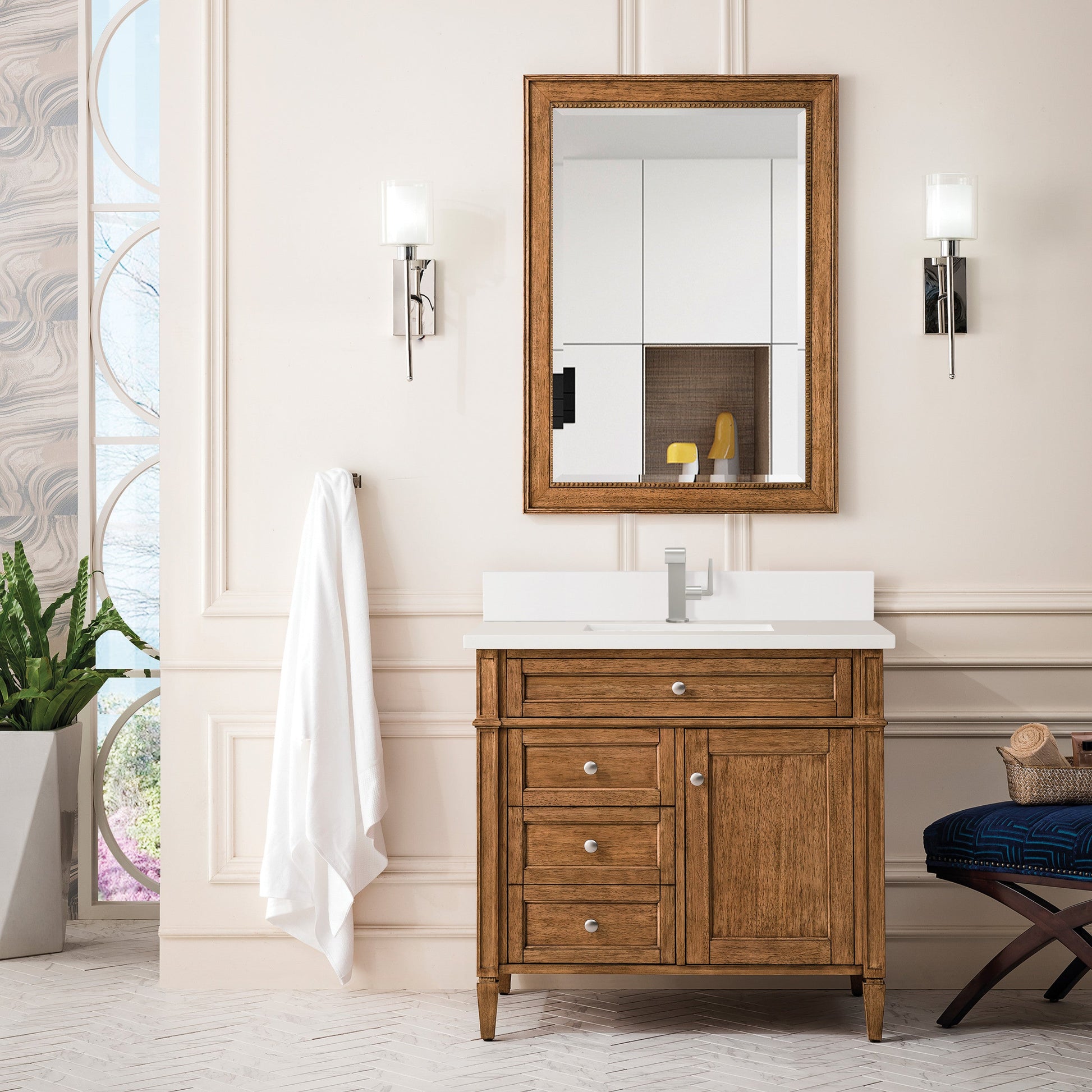 Saddle Brown / White Zeus - 1 Faucet Hole