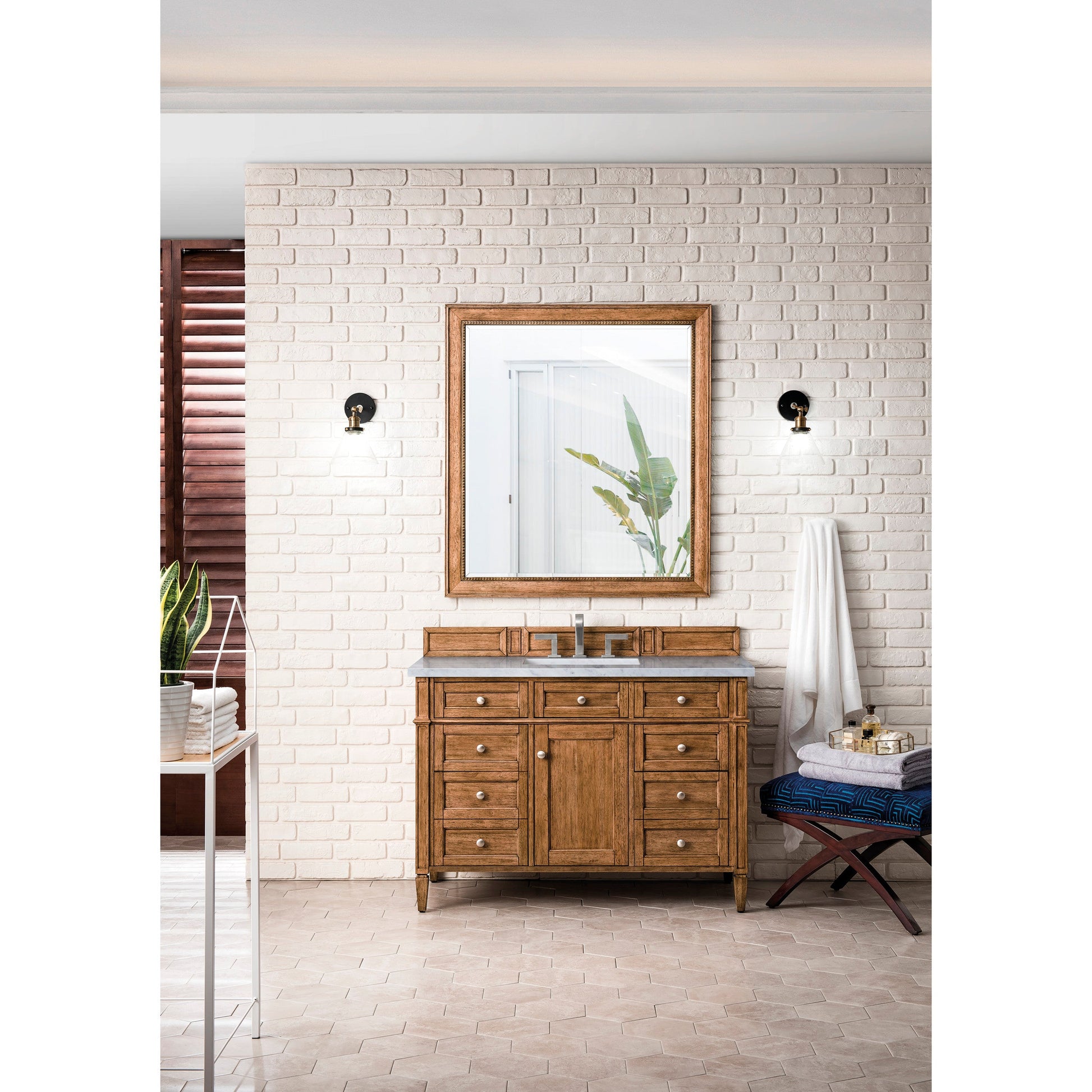 Saddle Brown / Carrara White - 3 Faucet Holes