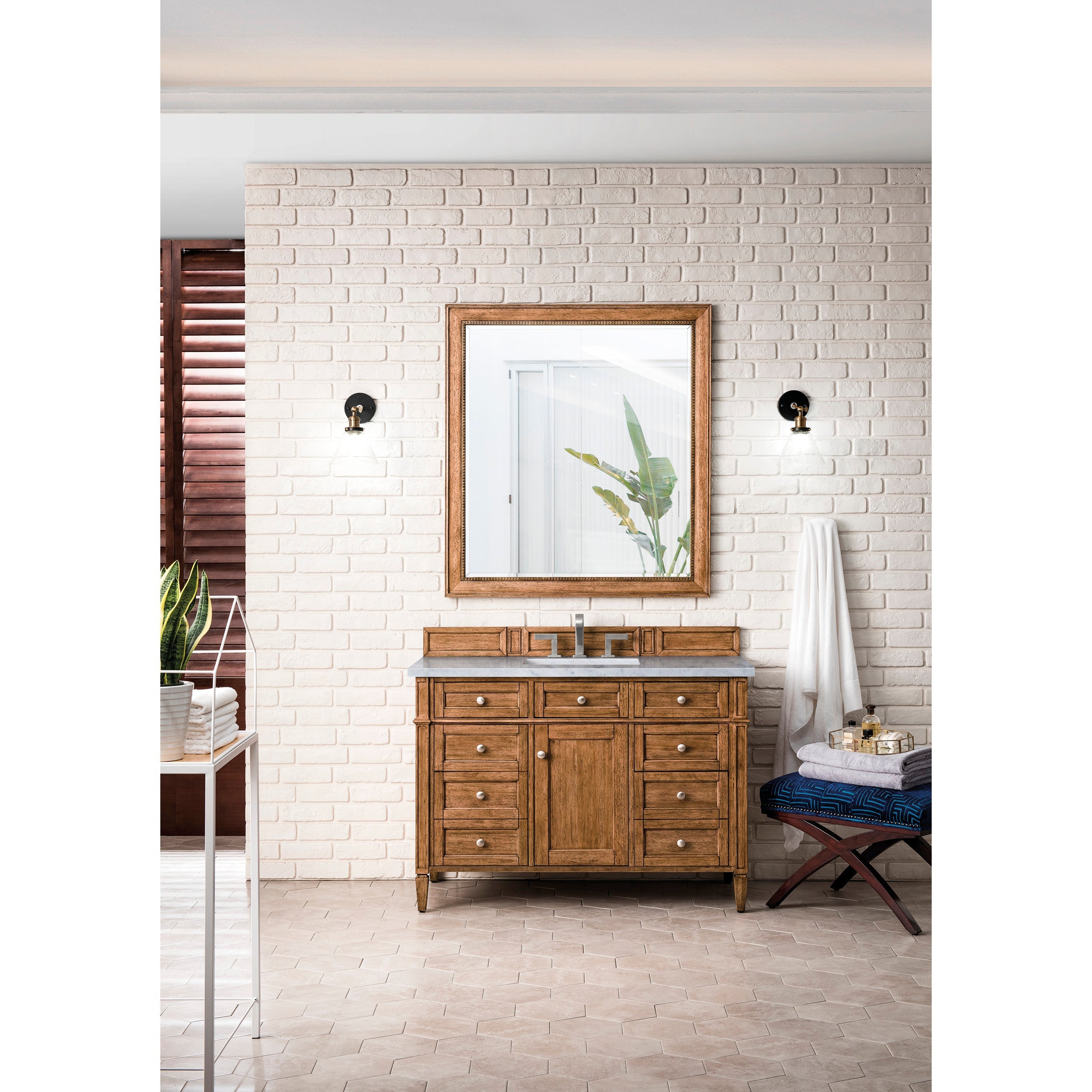 Saddle Brown / Carrara White - 3 Faucet Holes