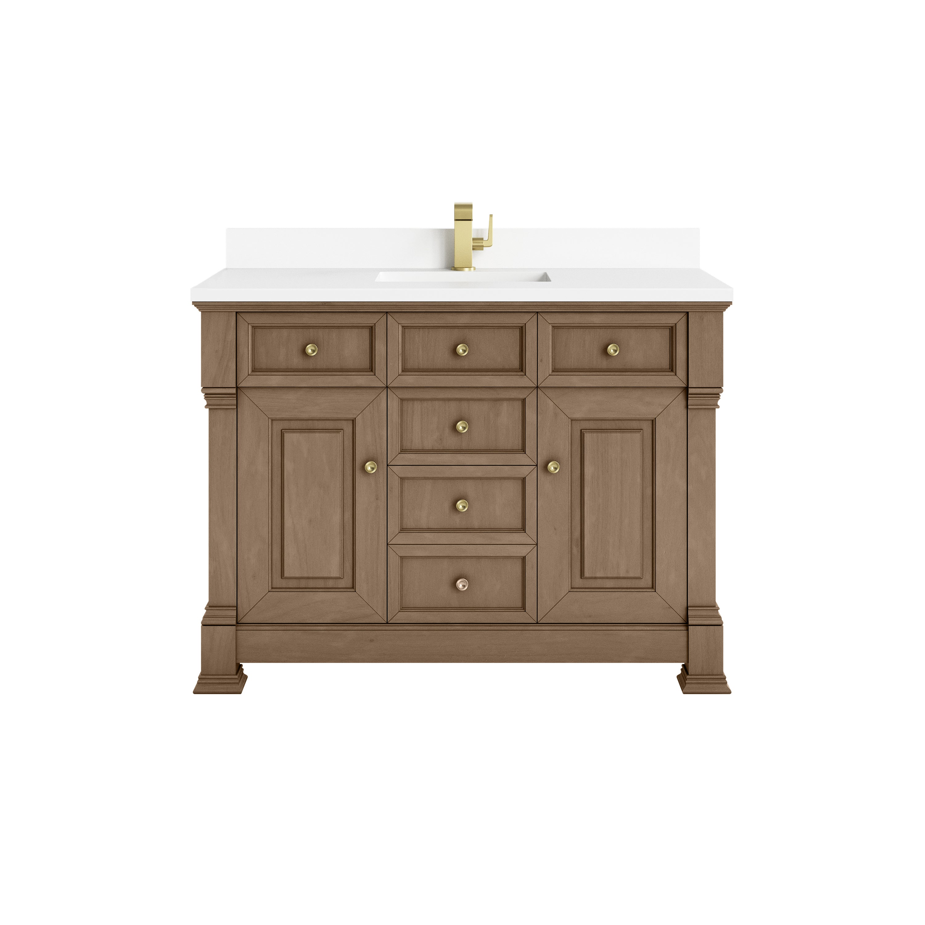 Pecan / White Zeus - 1 Faucet Hole