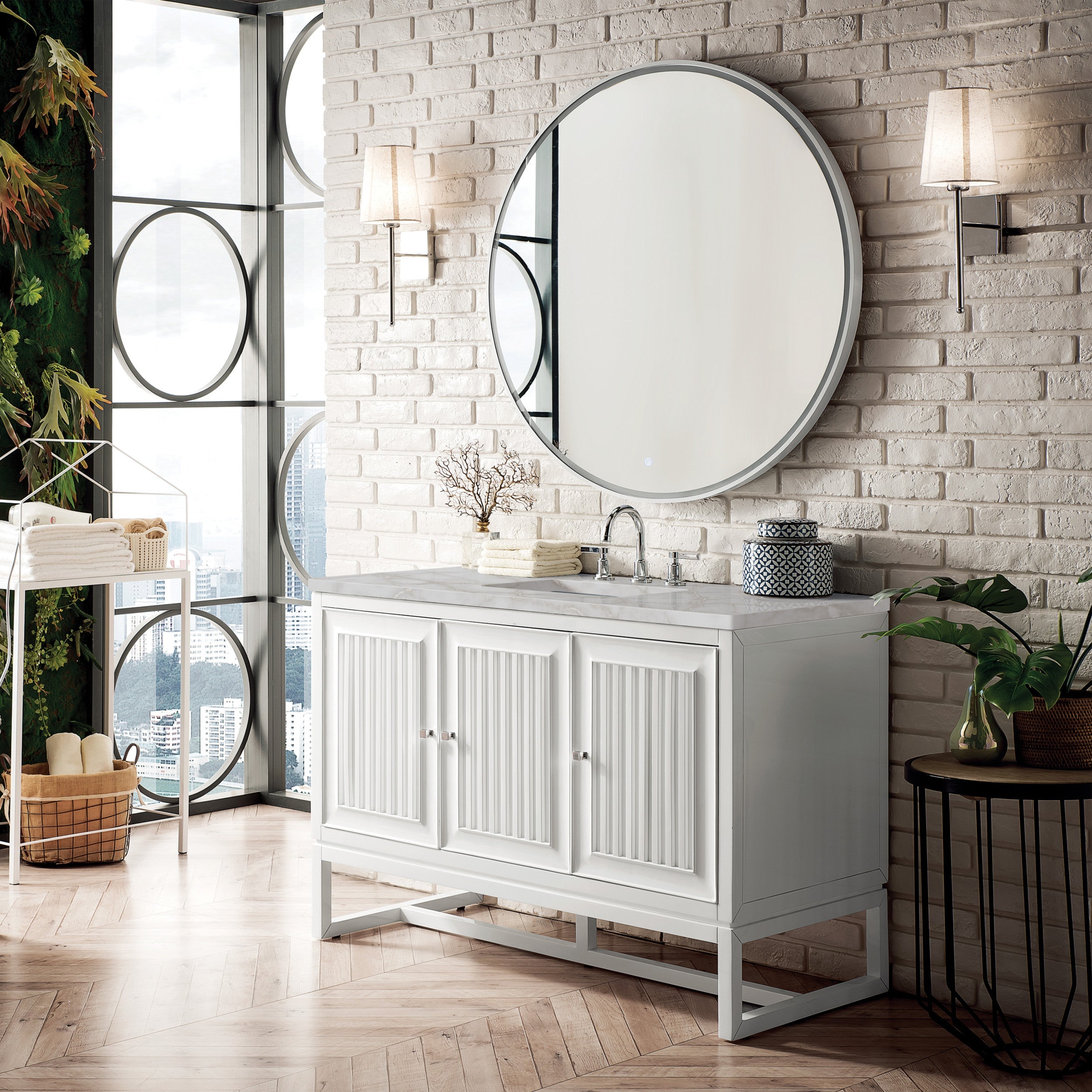 Glossy White / Victorian Silver - 3 Faucet Holes