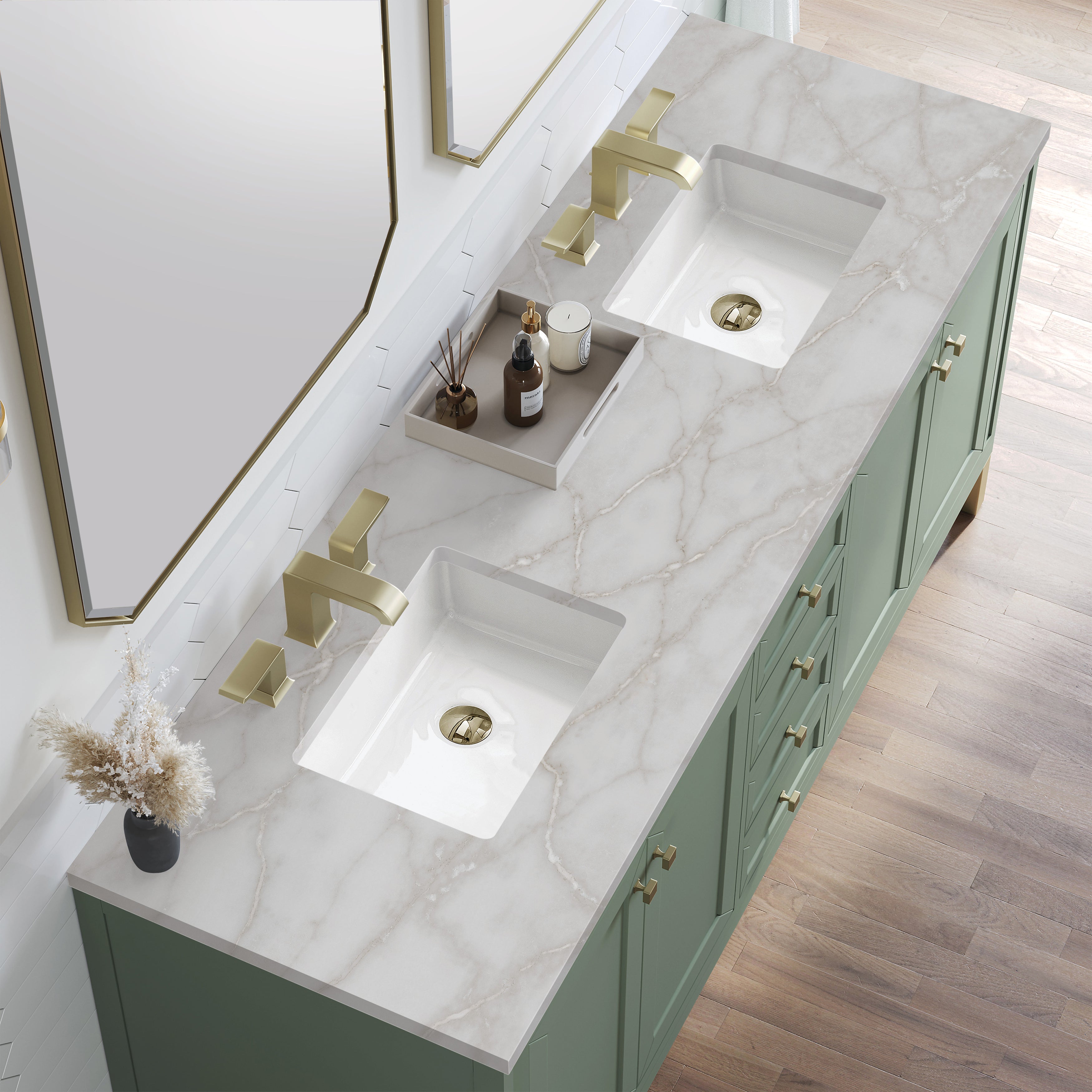 Smokey Celadon / Victorian Silver - 3 Faucet Holes