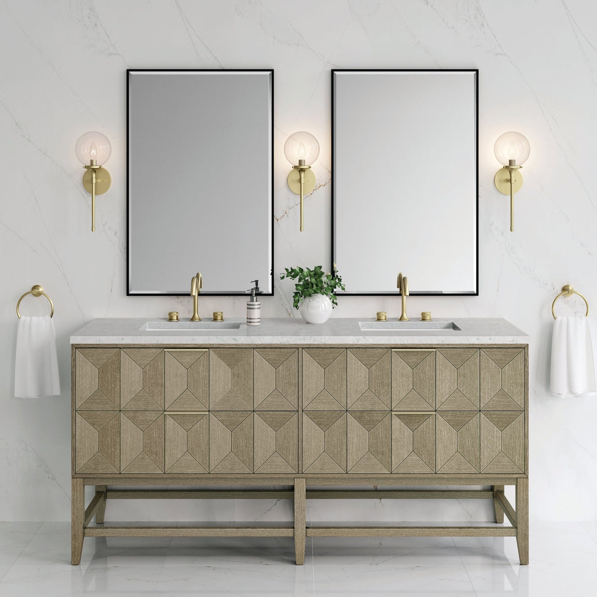 Pebble Oak / Eternal Jasmine Pearl - 3 Faucet Holes