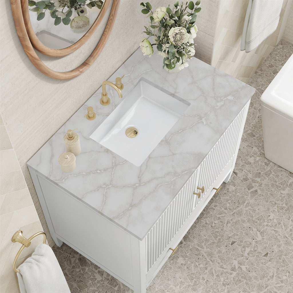 Bright White / Victorian Silver - 3 Faucet Holes