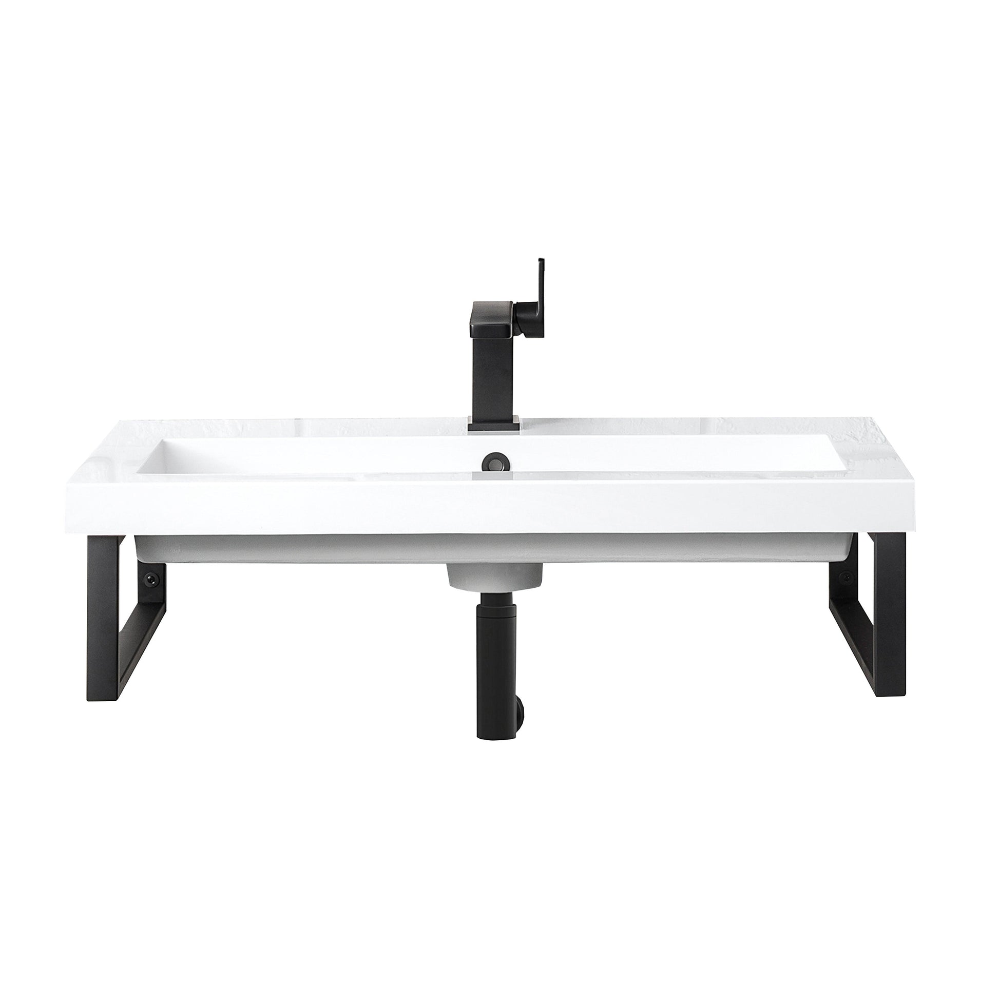 Matte black / 31.5" White Glossy Composite Stone Top