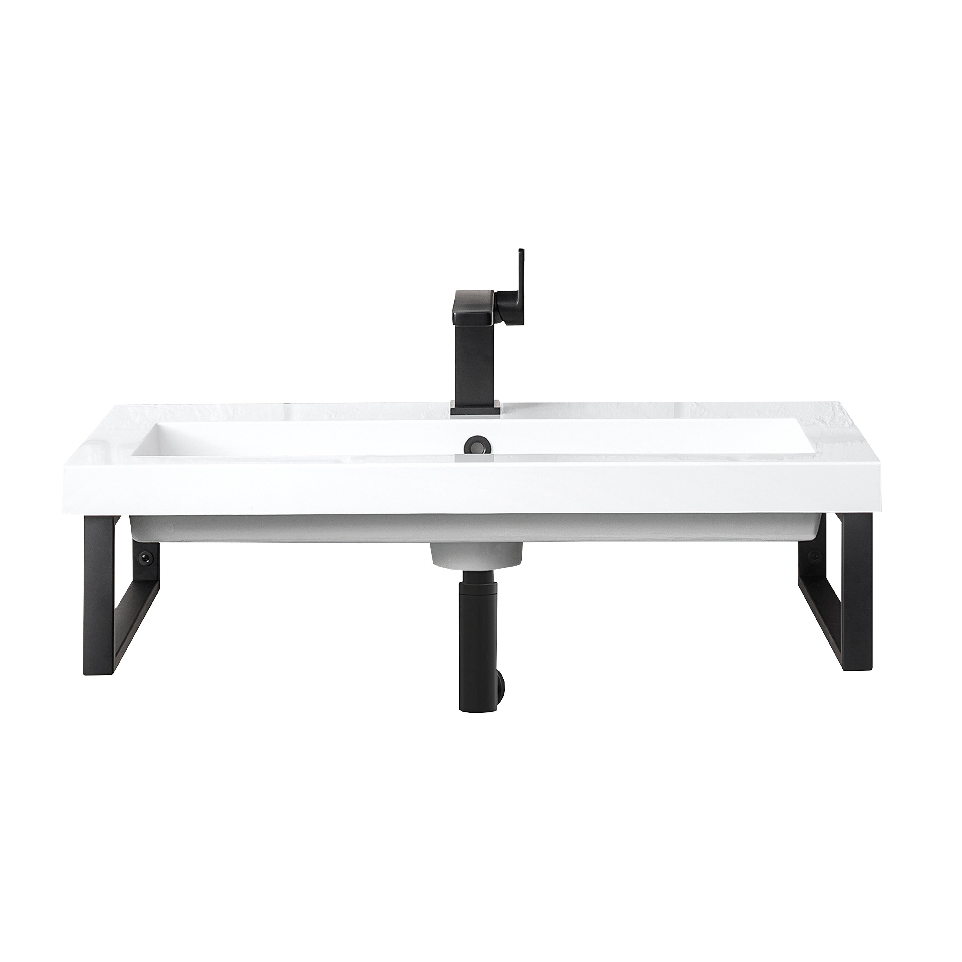 Matte black / 31.5" White Glossy Composite Stone Top