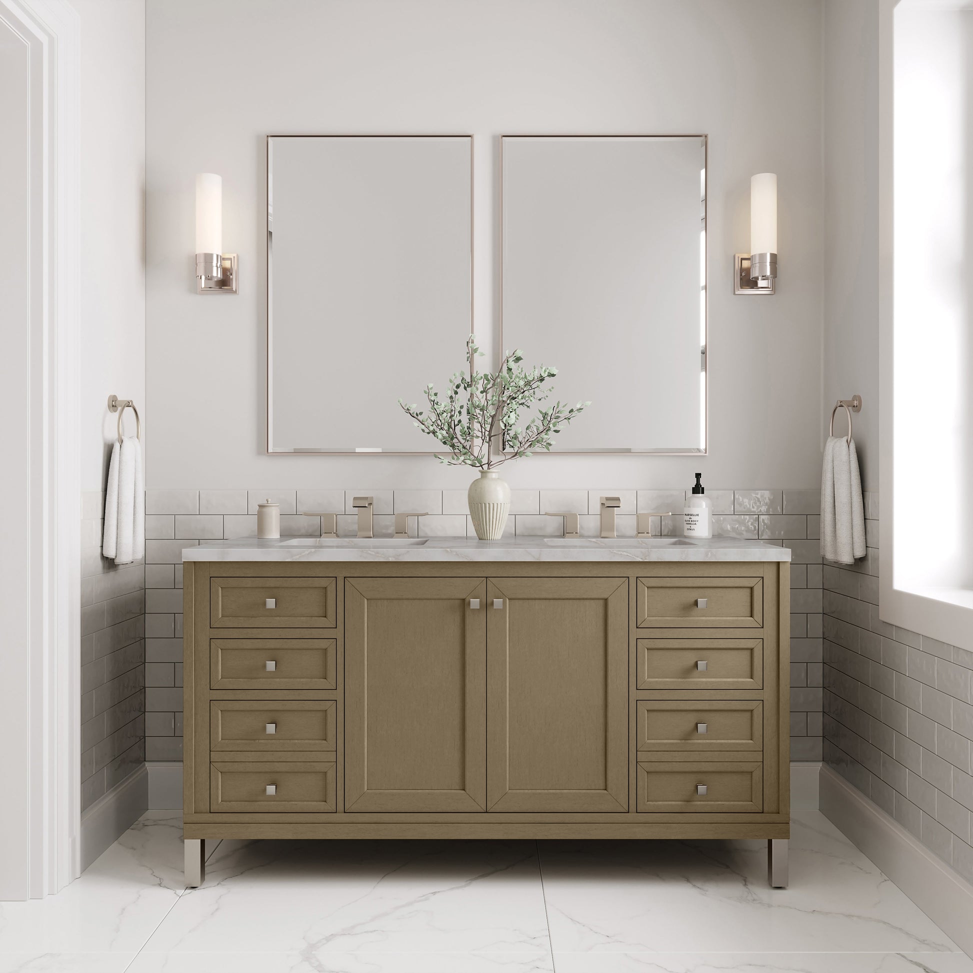 Walnut Whisper / Victorian Silver - 3 Faucet Holes