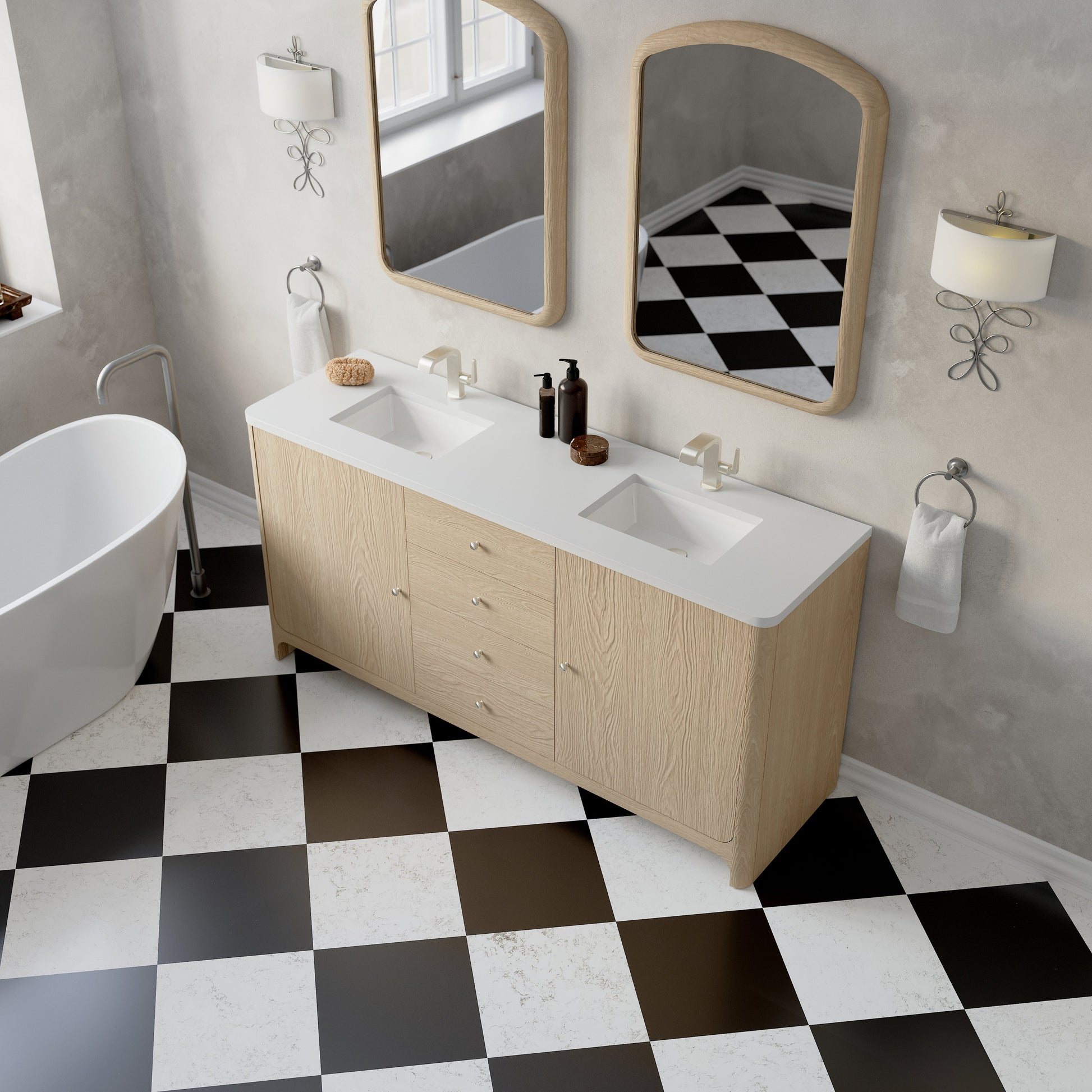 Coastal Driftwood / White Zeus - 1 Faucet Hole