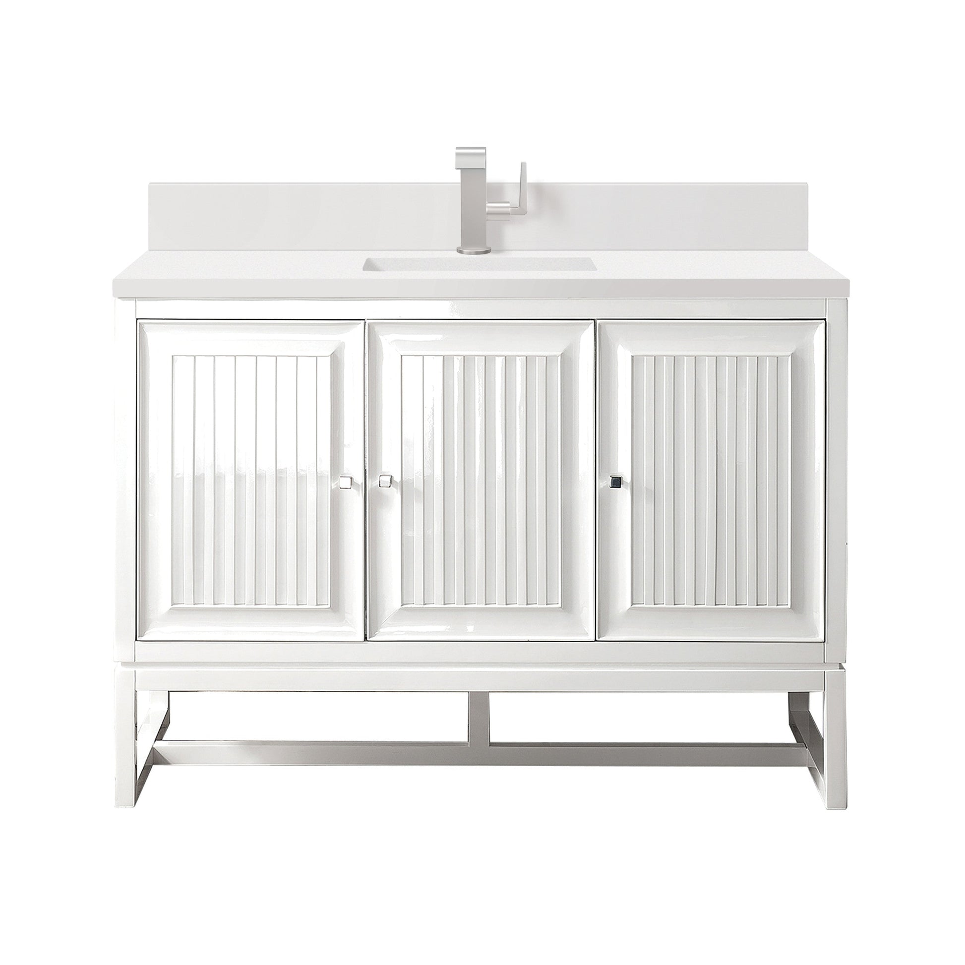 Glossy White / White Zeus - 1 Faucet Hole