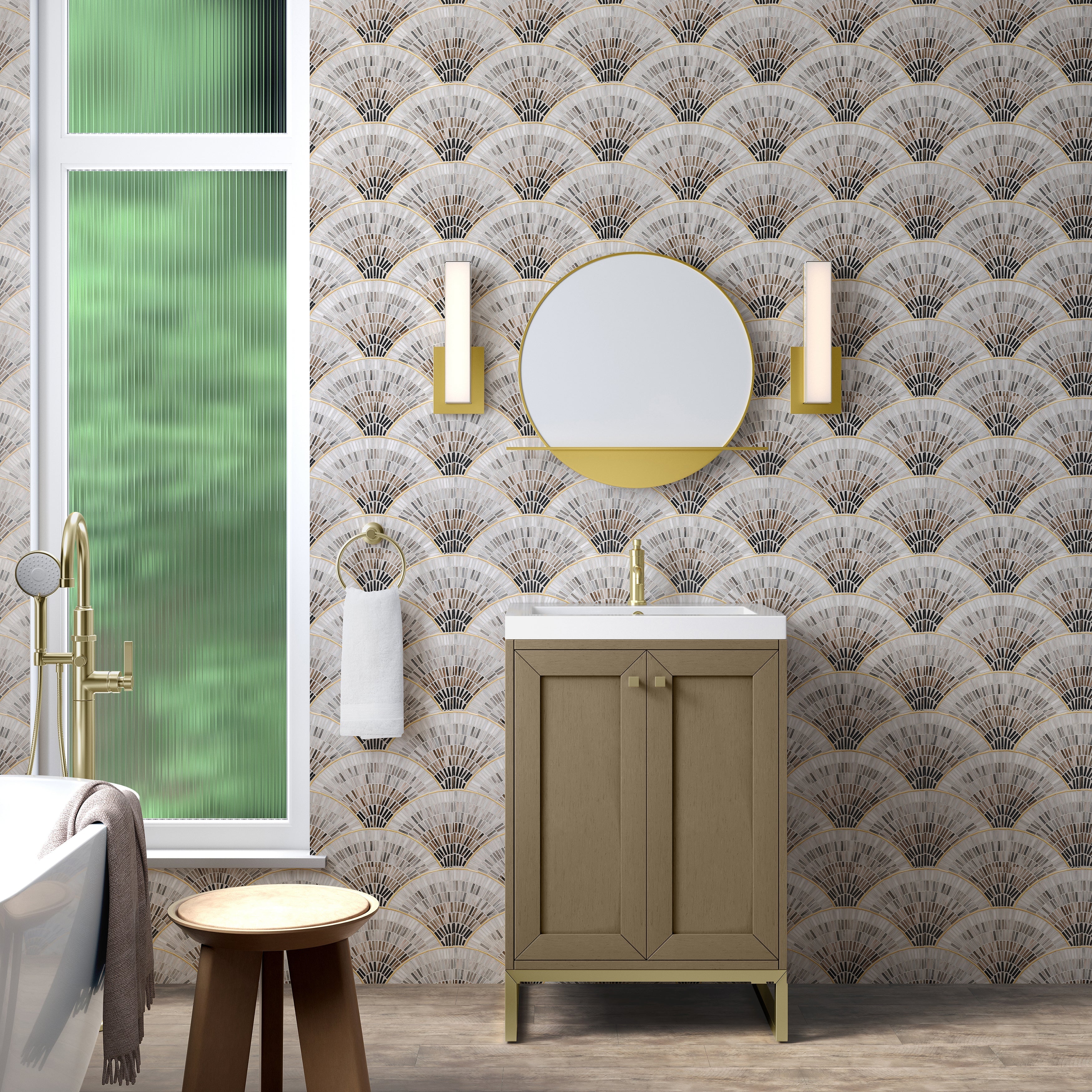 Walnut Whisper / Champagne Brass