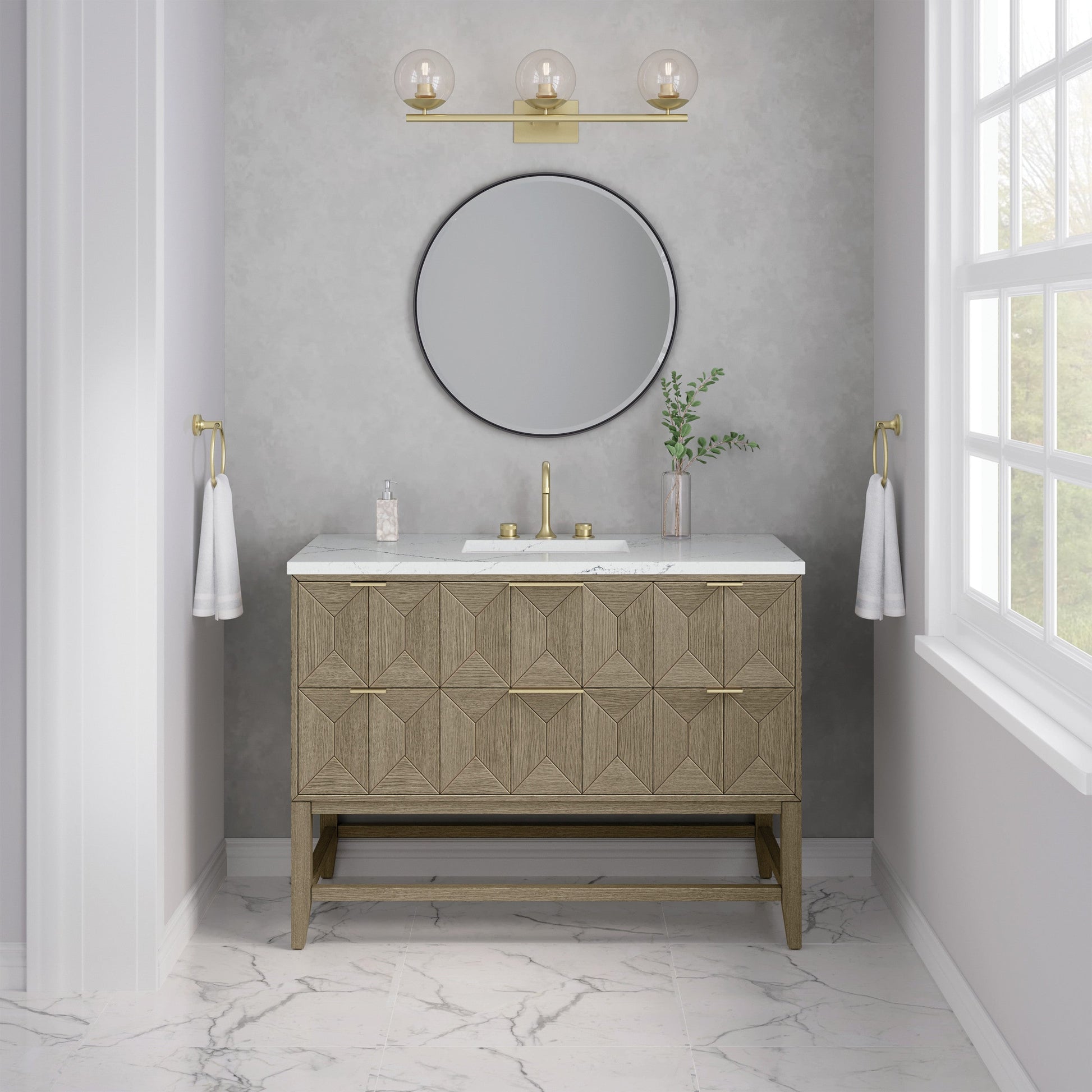 Pebble Oak / Ethereal Noctis - 3 Faucet Holes