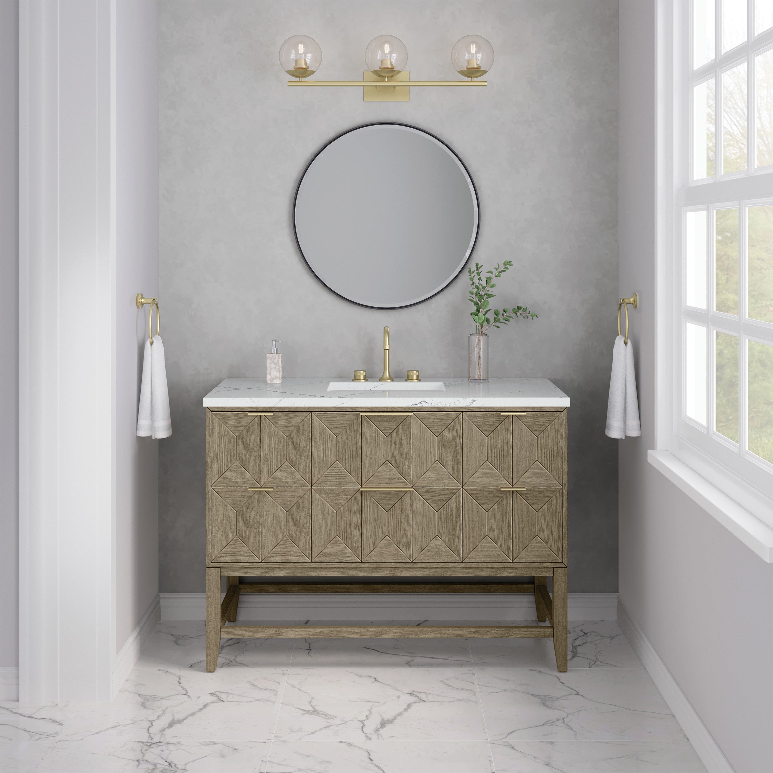 Pebble Oak / Ethereal Noctis - 3 Faucet Holes